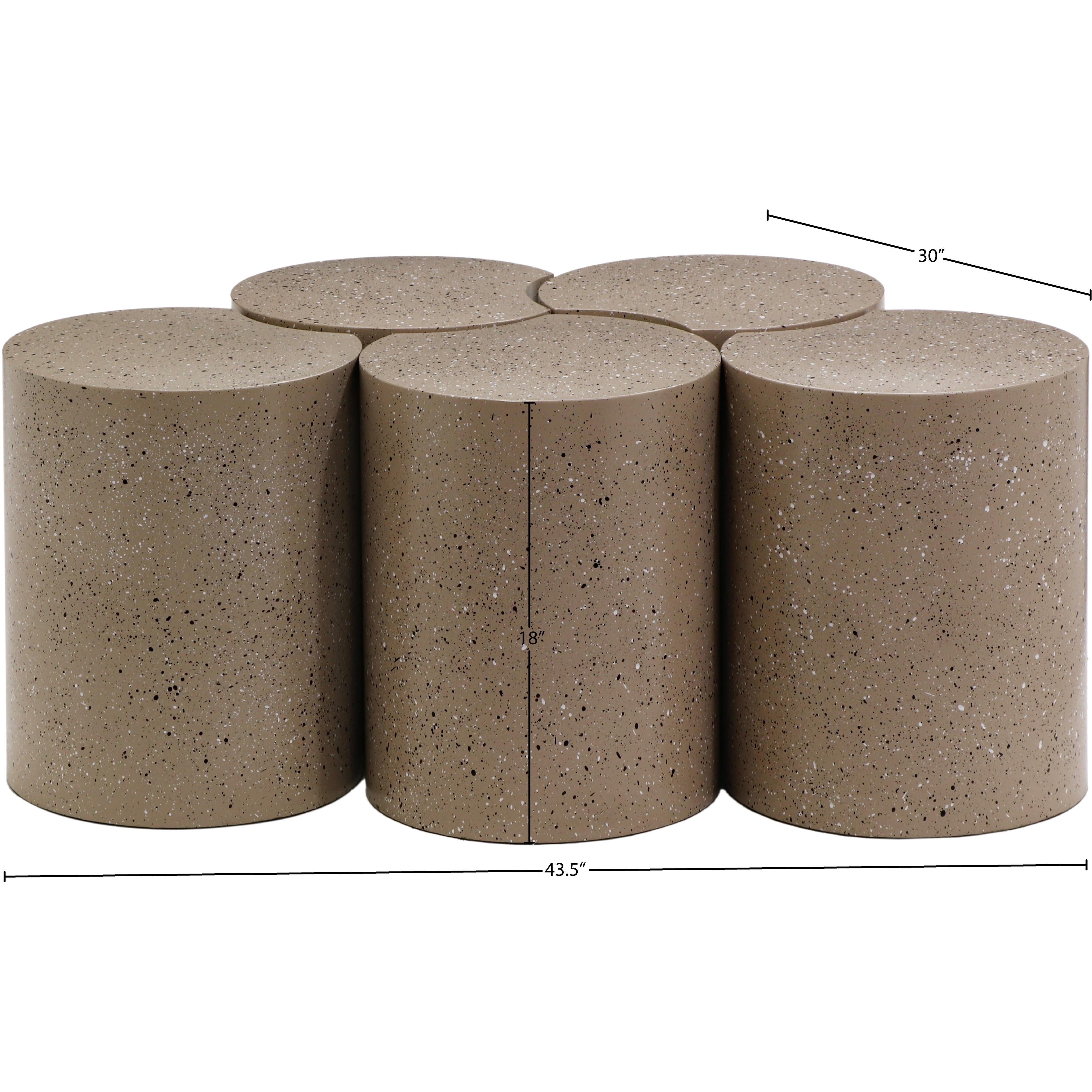 Meridian Dimple Taupe Coffee Table
