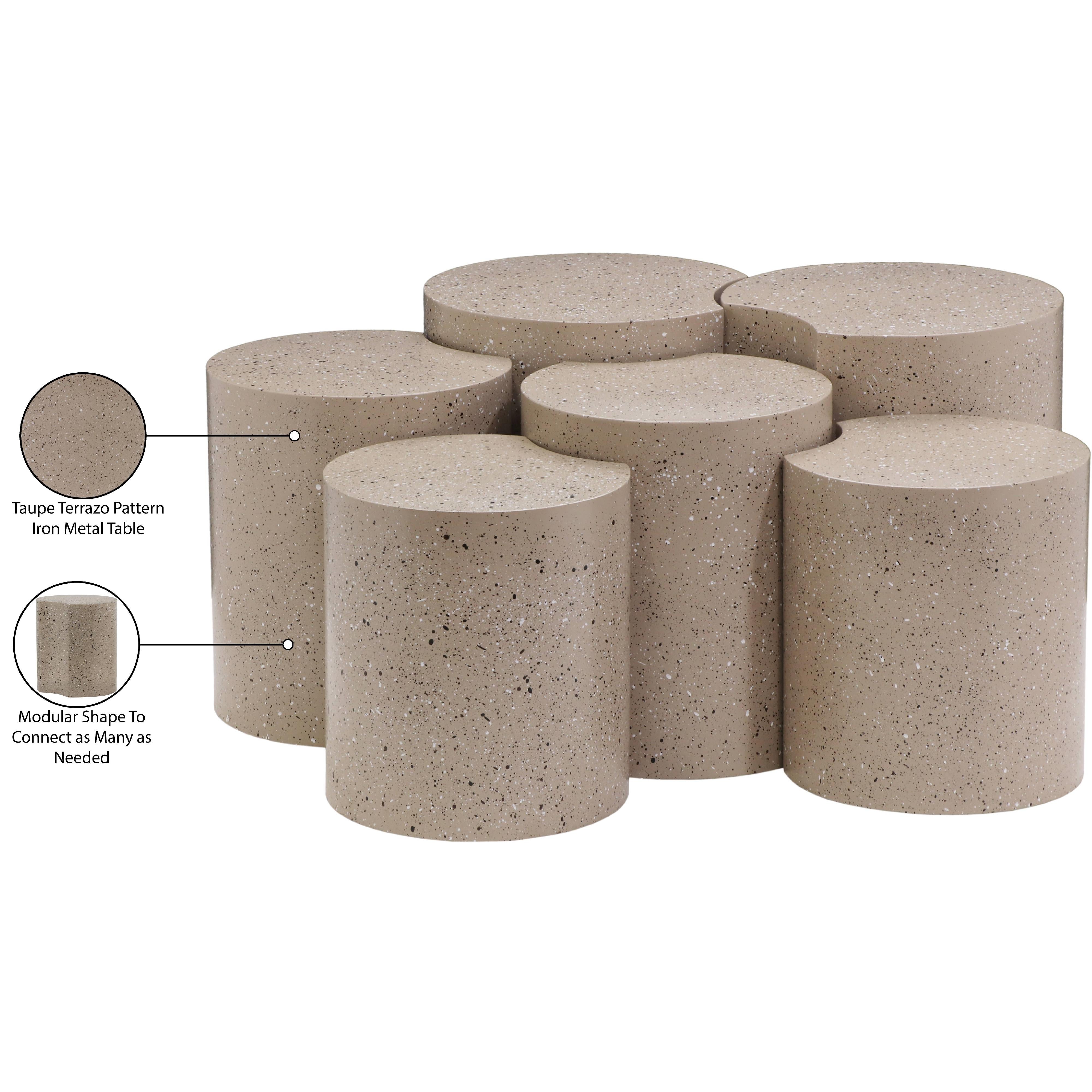 Meridian Dimple Taupe Coffee Table