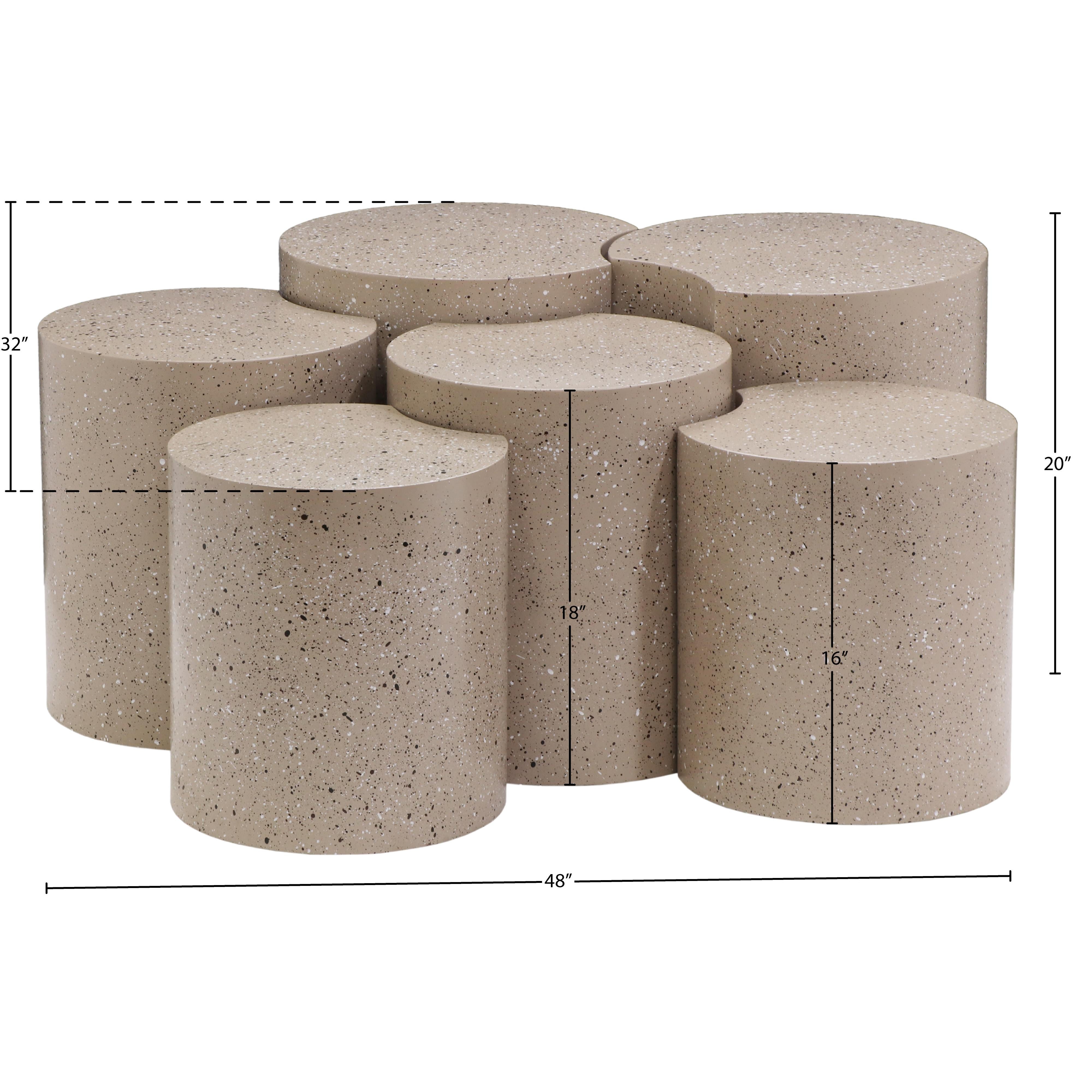 Meridian Dimple Taupe Coffee Table