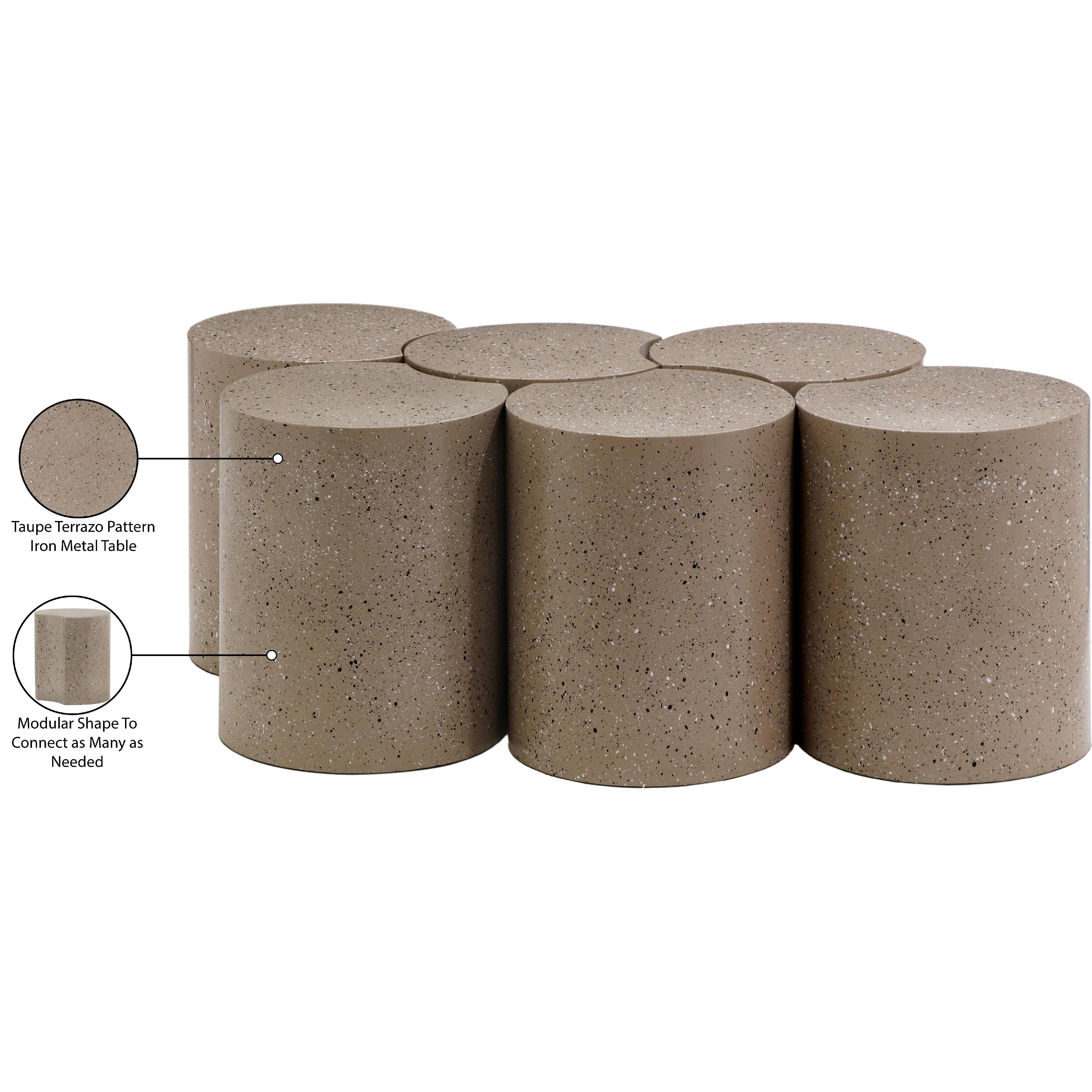Meridian Dimple Taupe Coffee Table