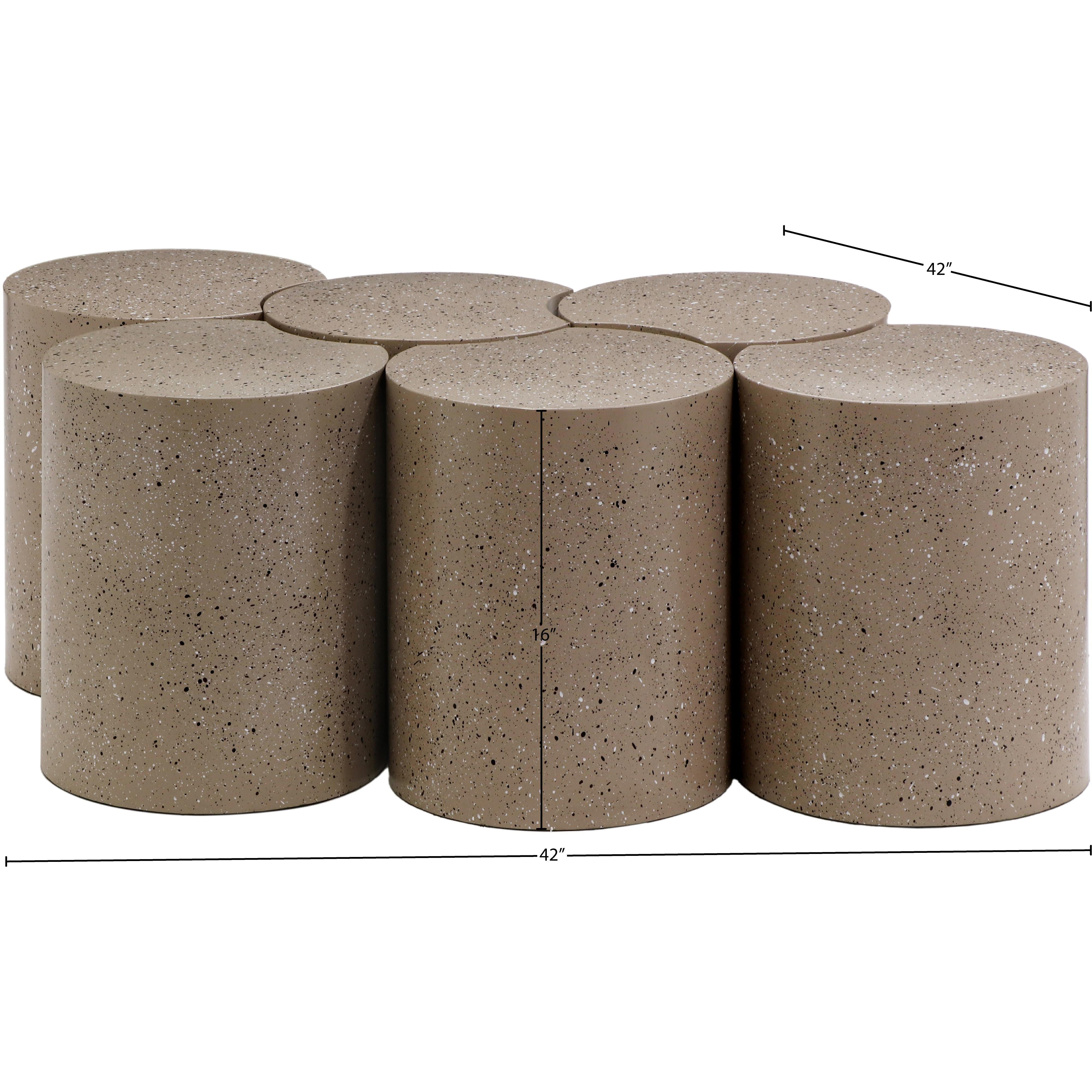 Meridian Dimple Taupe Coffee Table