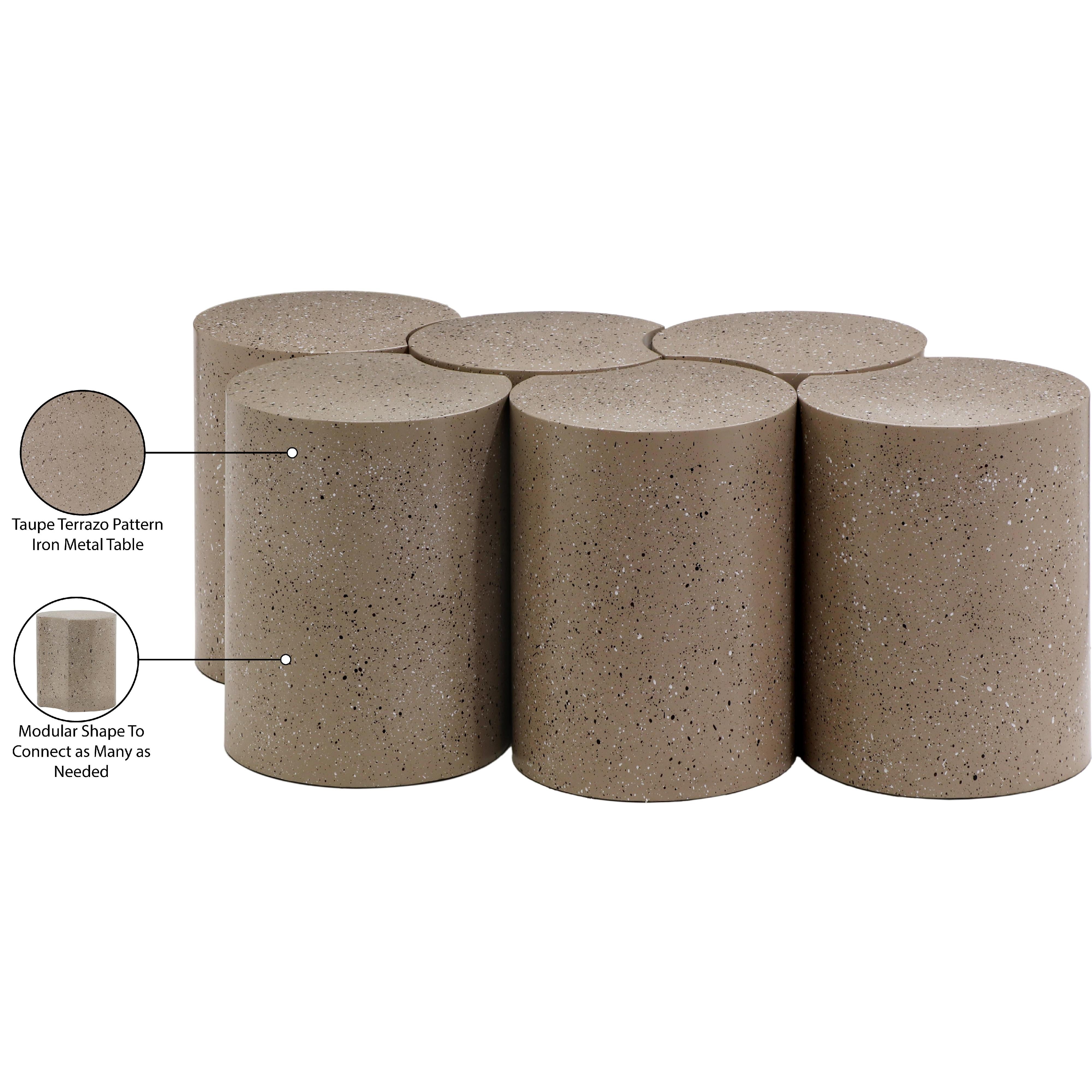 Meridian Dimple Taupe Coffee Table