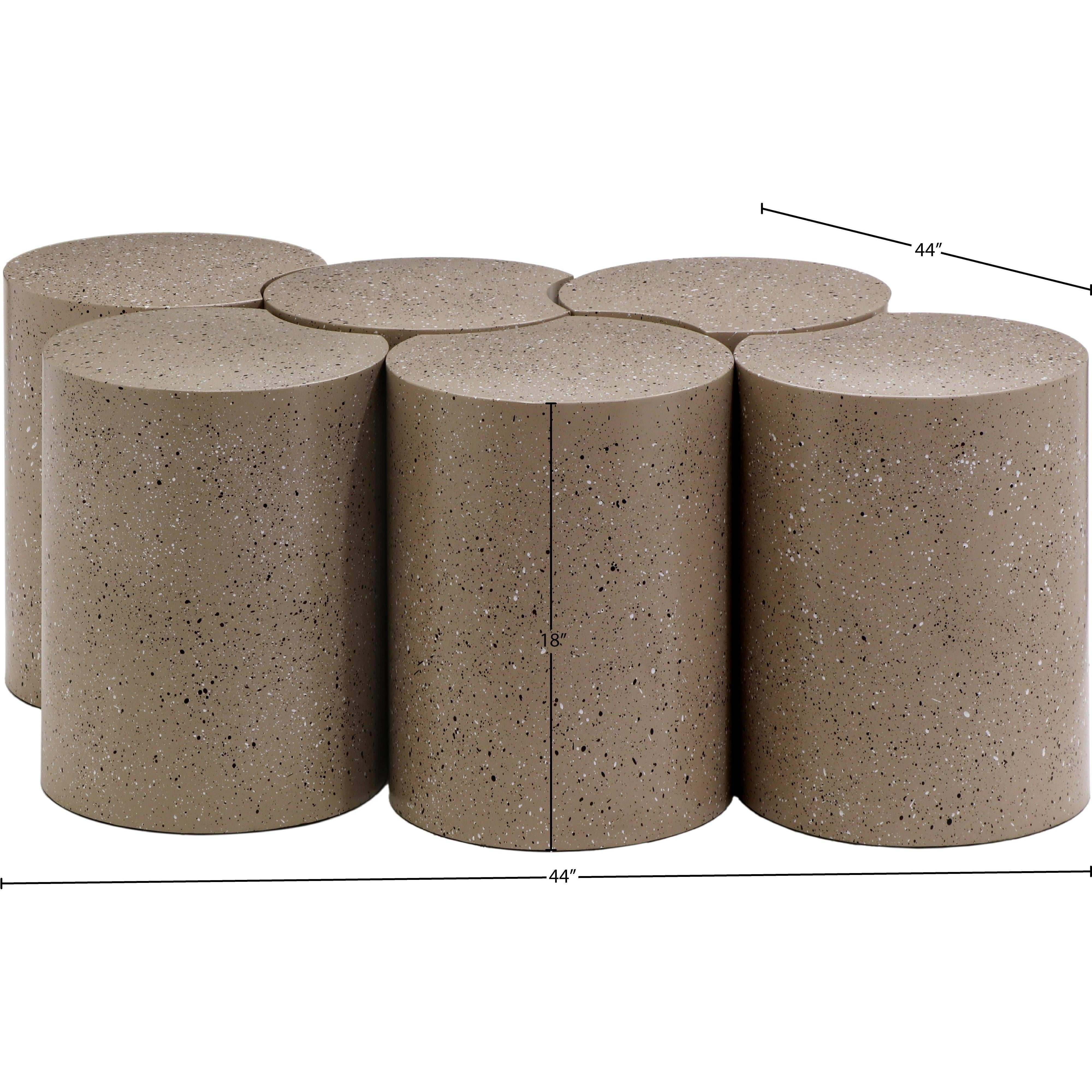 Meridian Dimple Taupe Coffee Table
