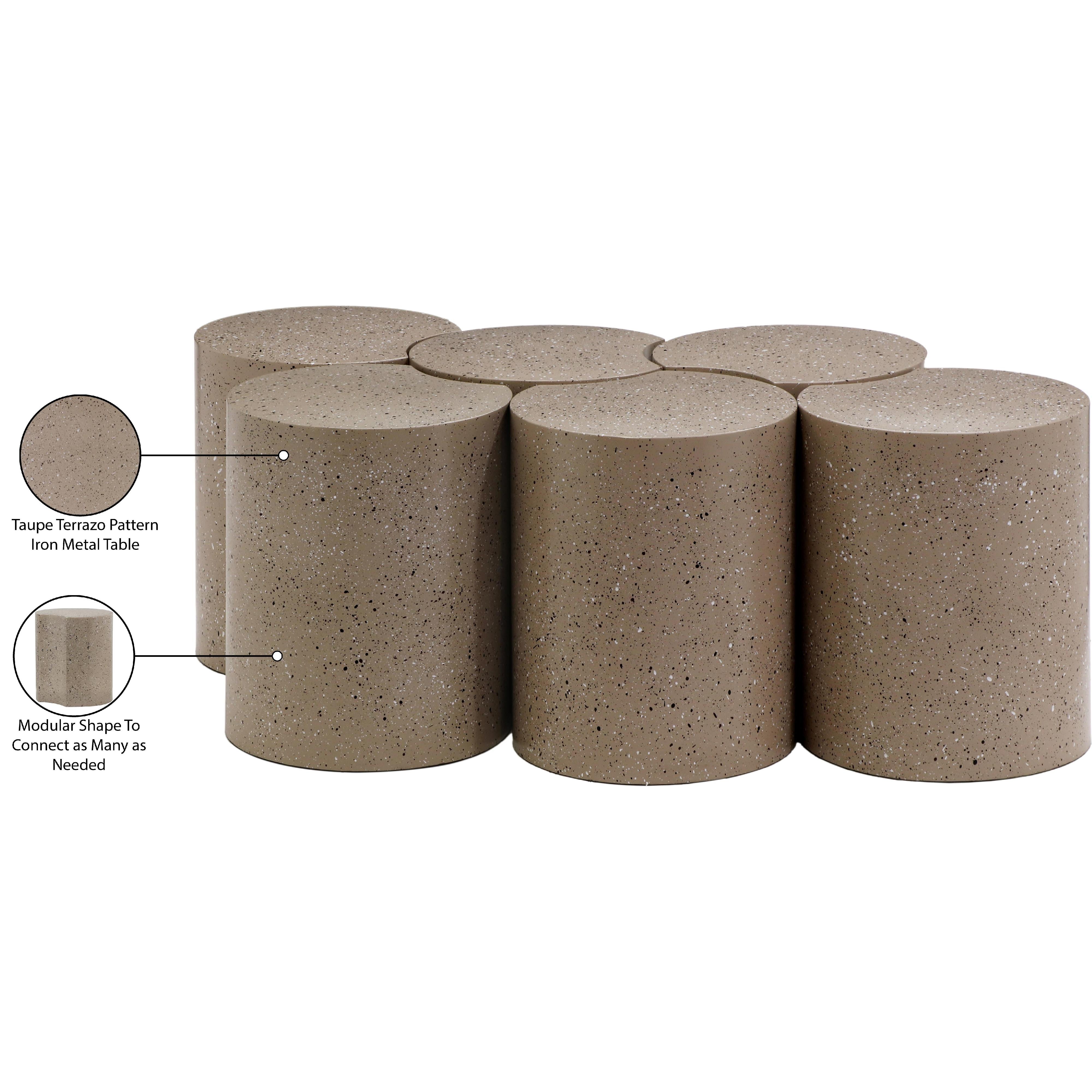 Meridian Dimple Taupe Coffee Table