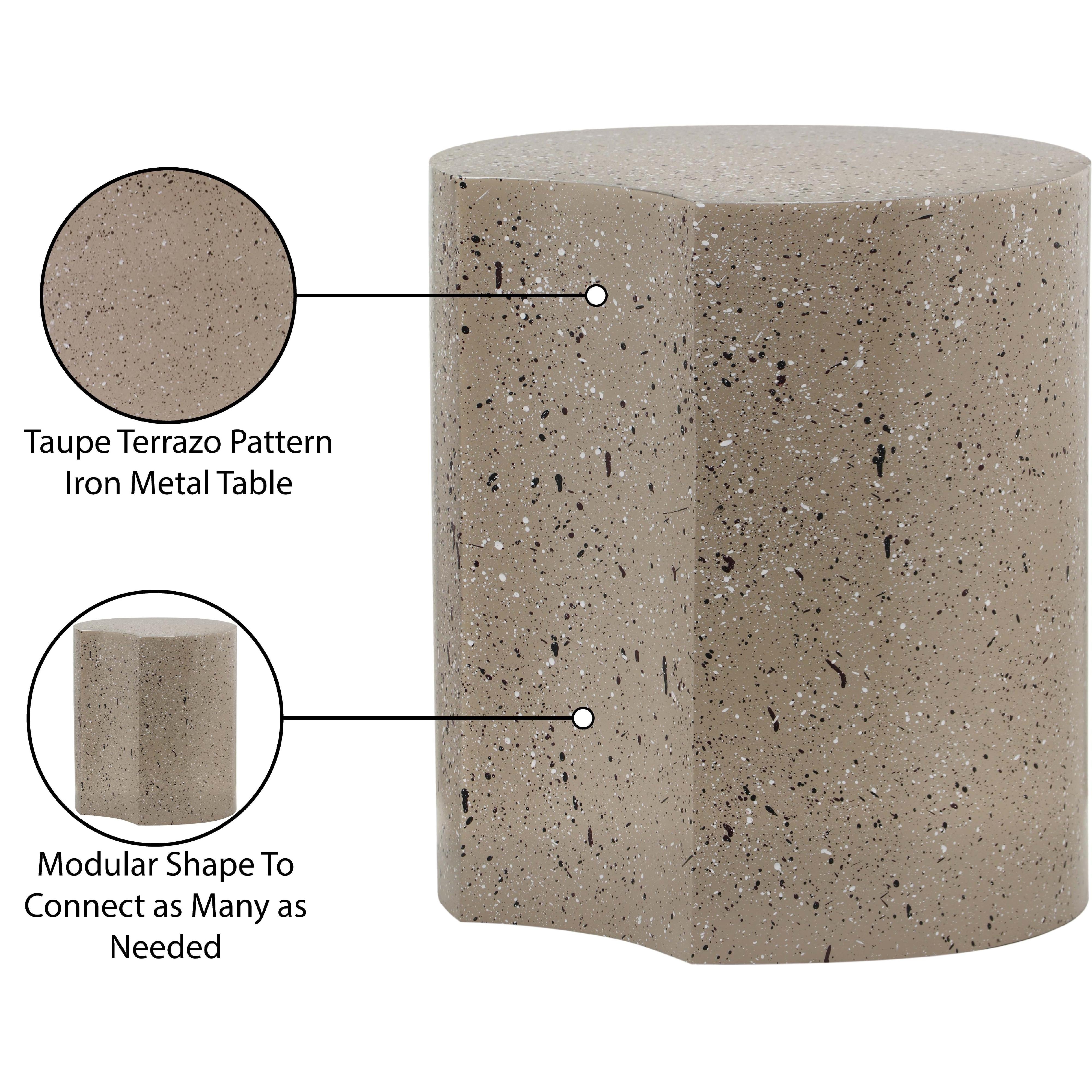 Meridian Dimple Taupe End Table