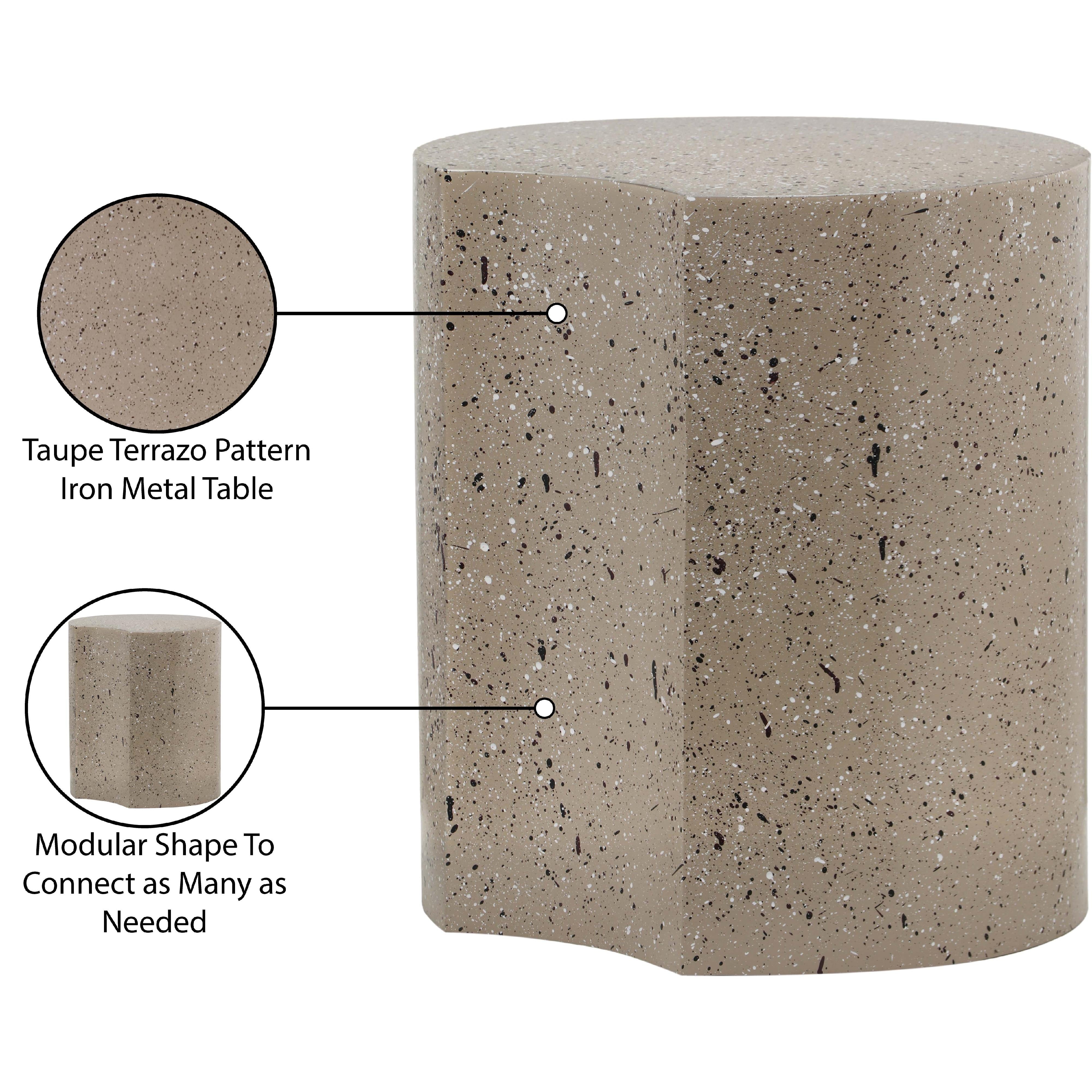 Meridian Dimple Taupe End Table