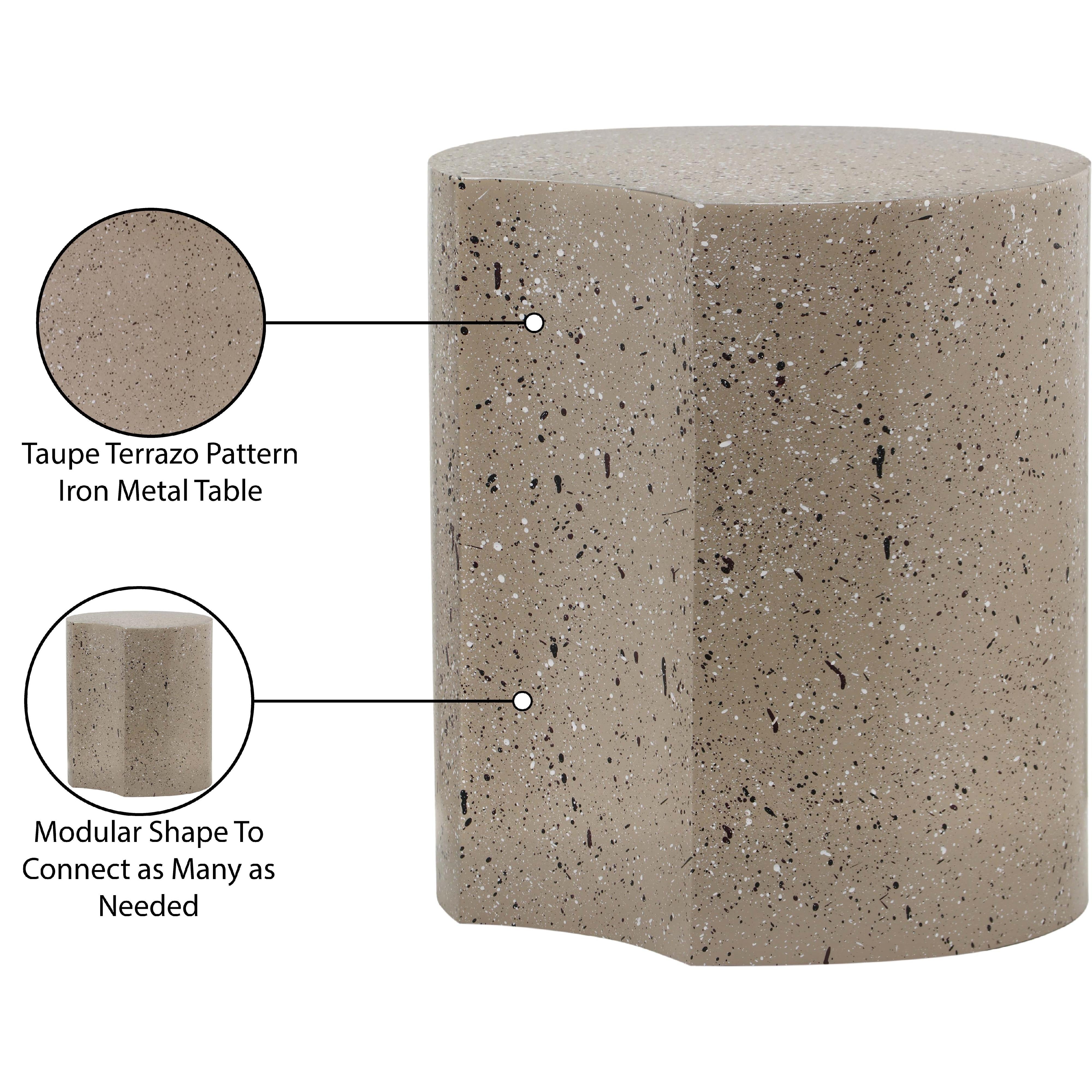 Meridian Dimple Taupe End Table