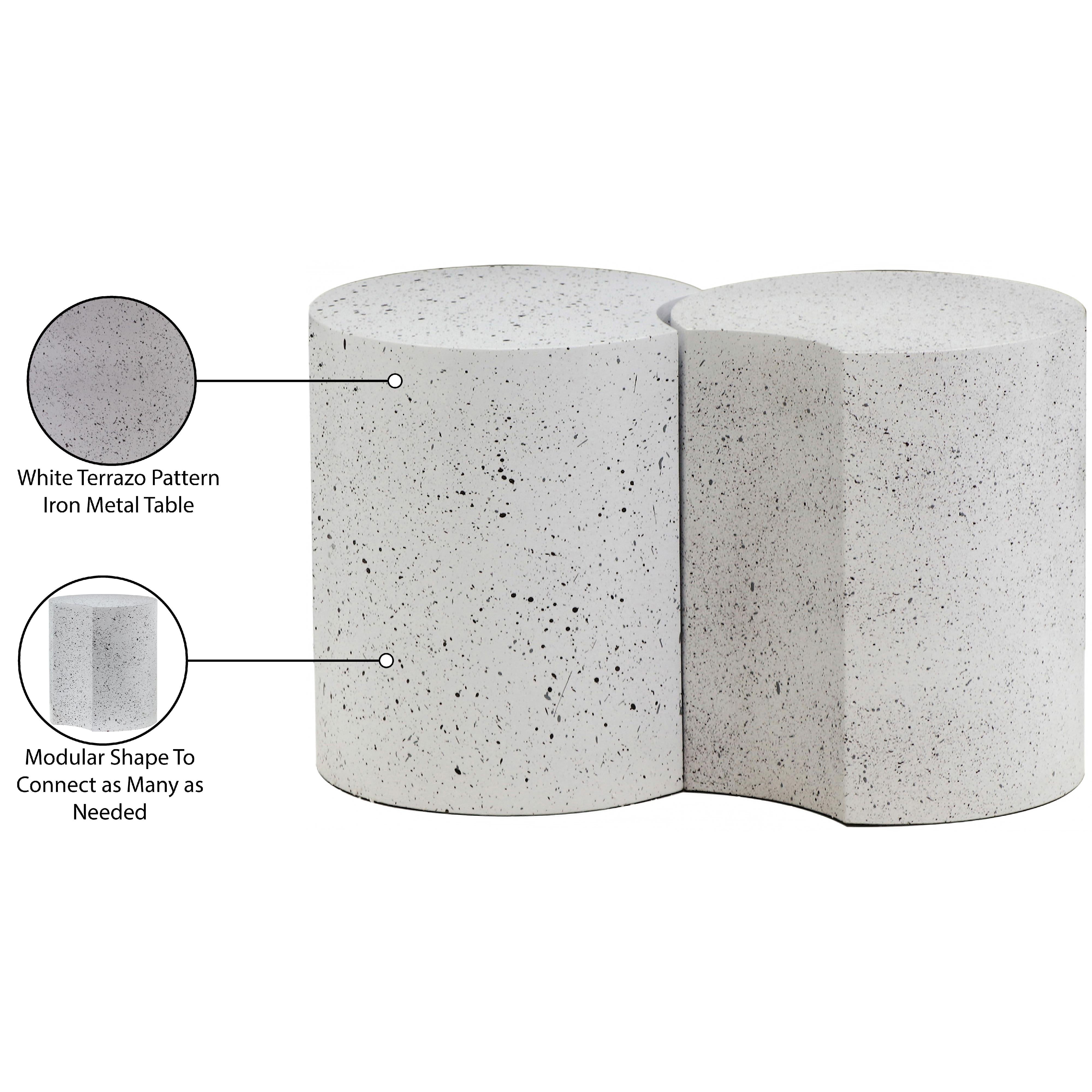 Meridian Dimple White End Table