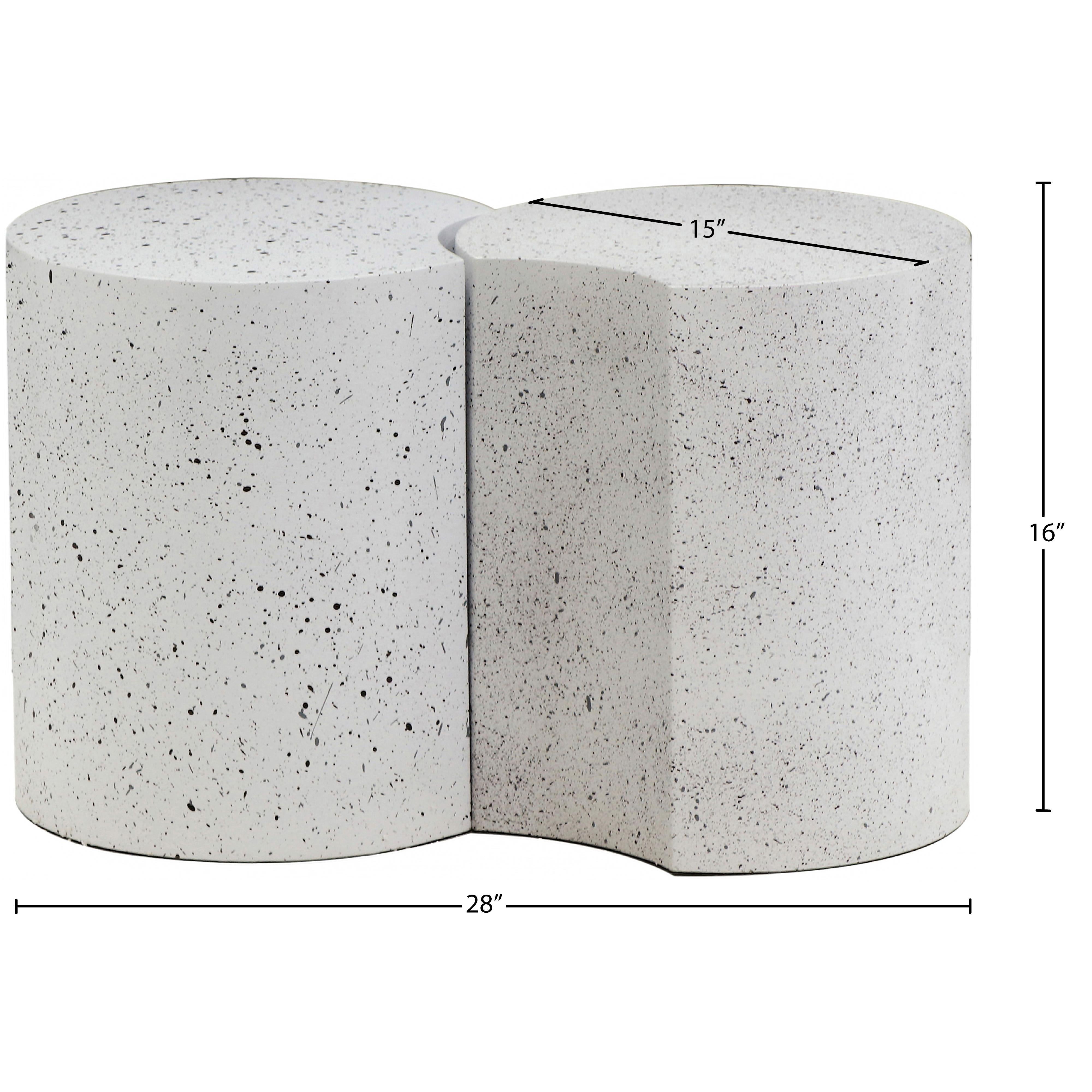 Meridian Dimple White End Table