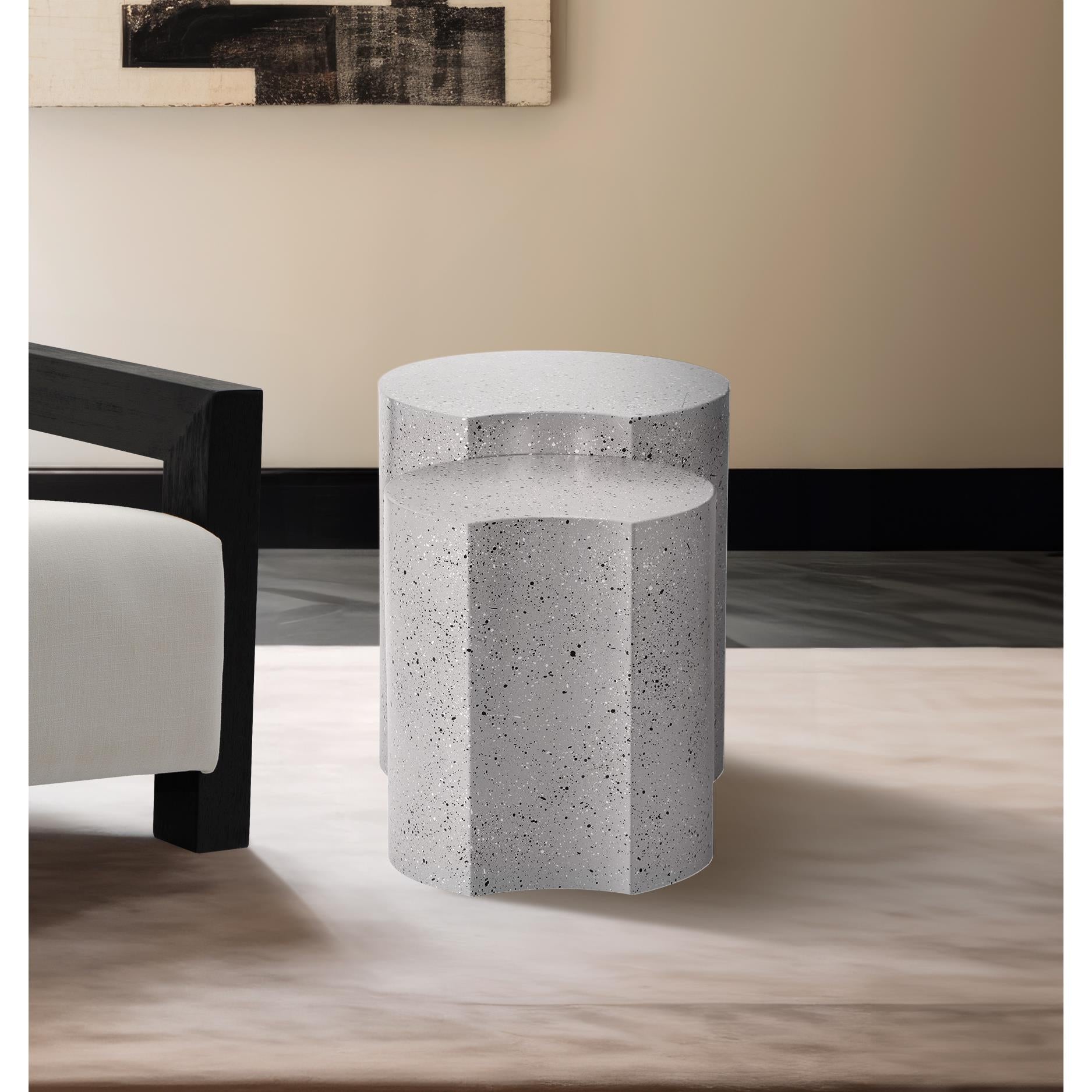 Meridian Dimple White End Table