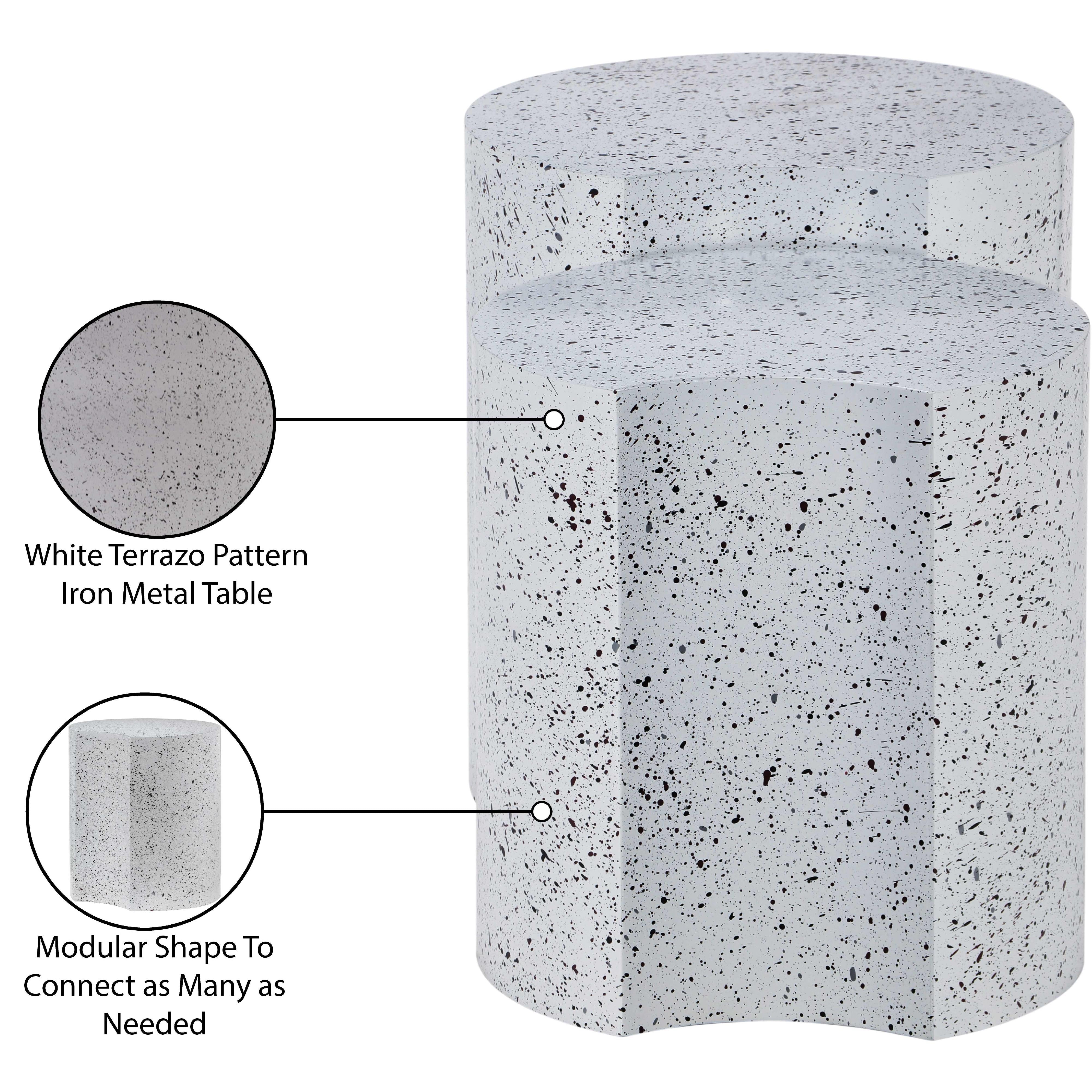 Meridian Dimple White End Table
