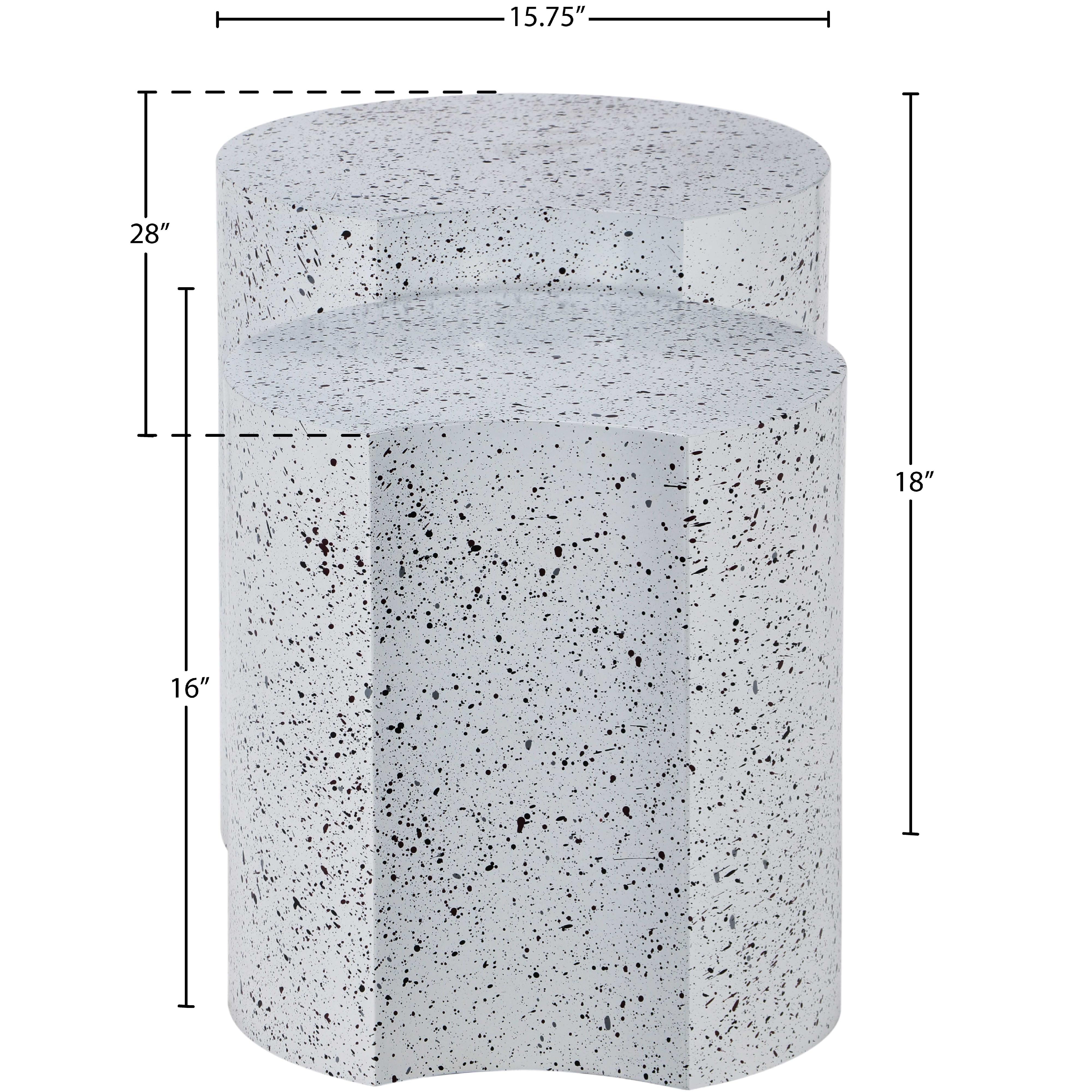 Meridian Dimple White End Table