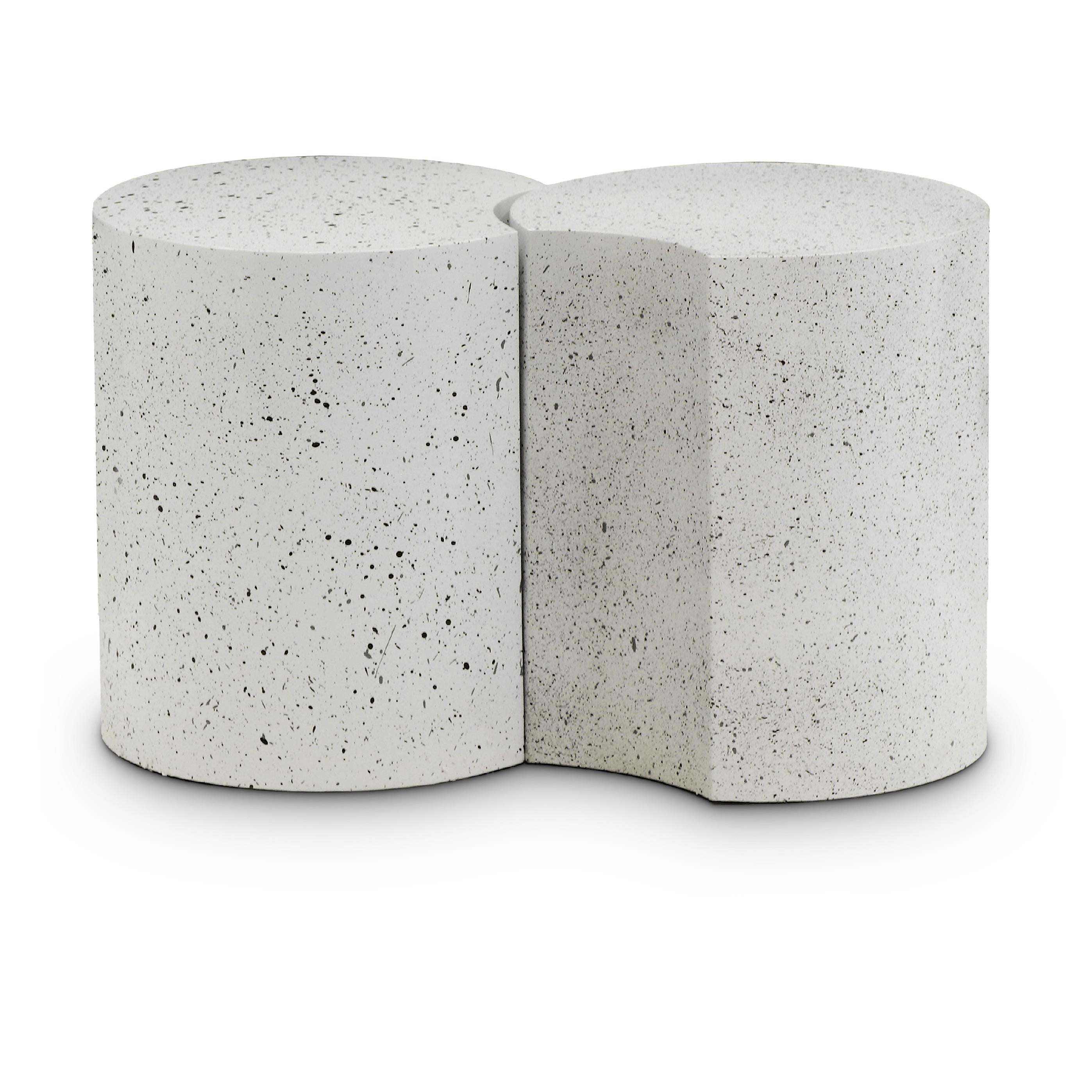 Meridian Dimple White End Table