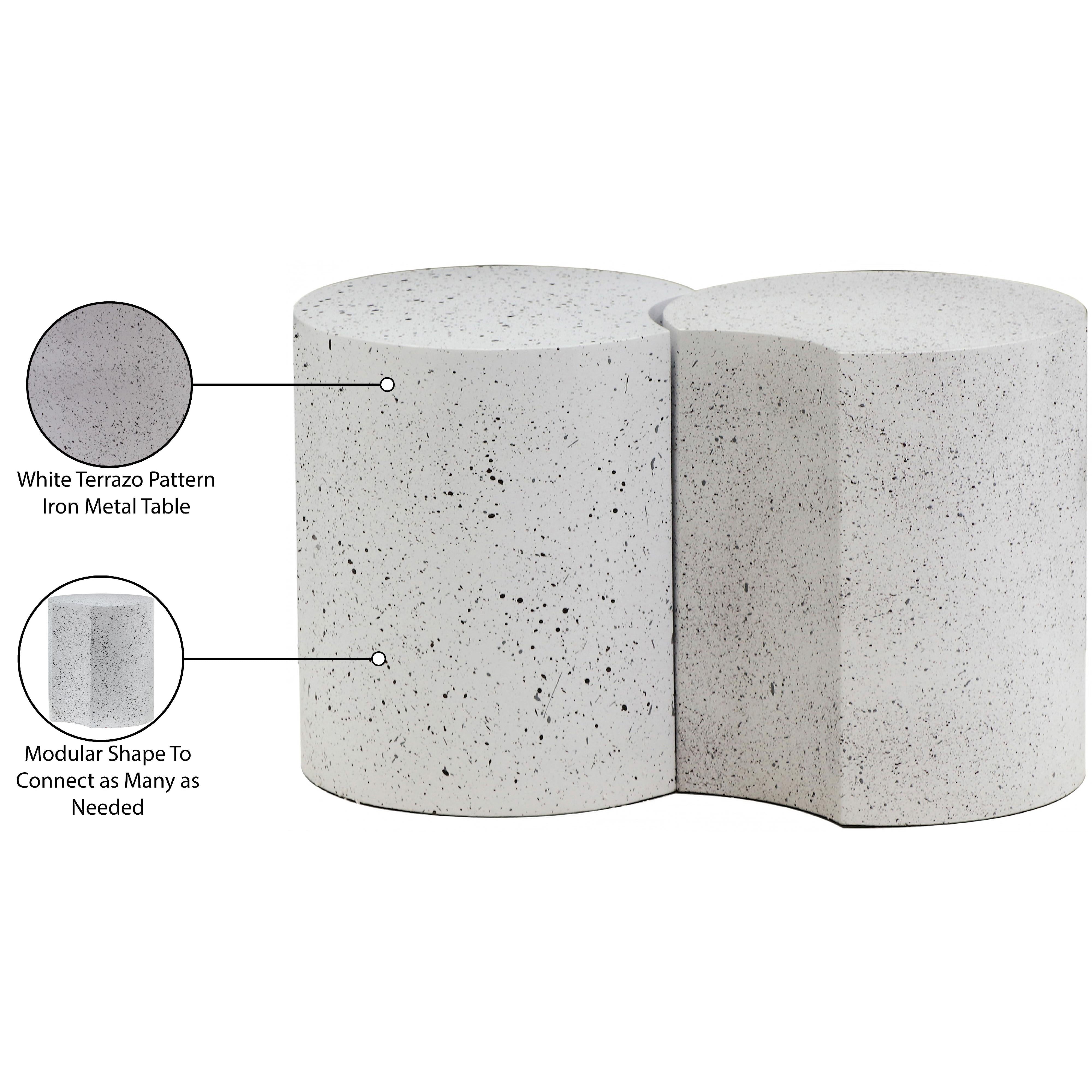 Meridian Dimple White End Table