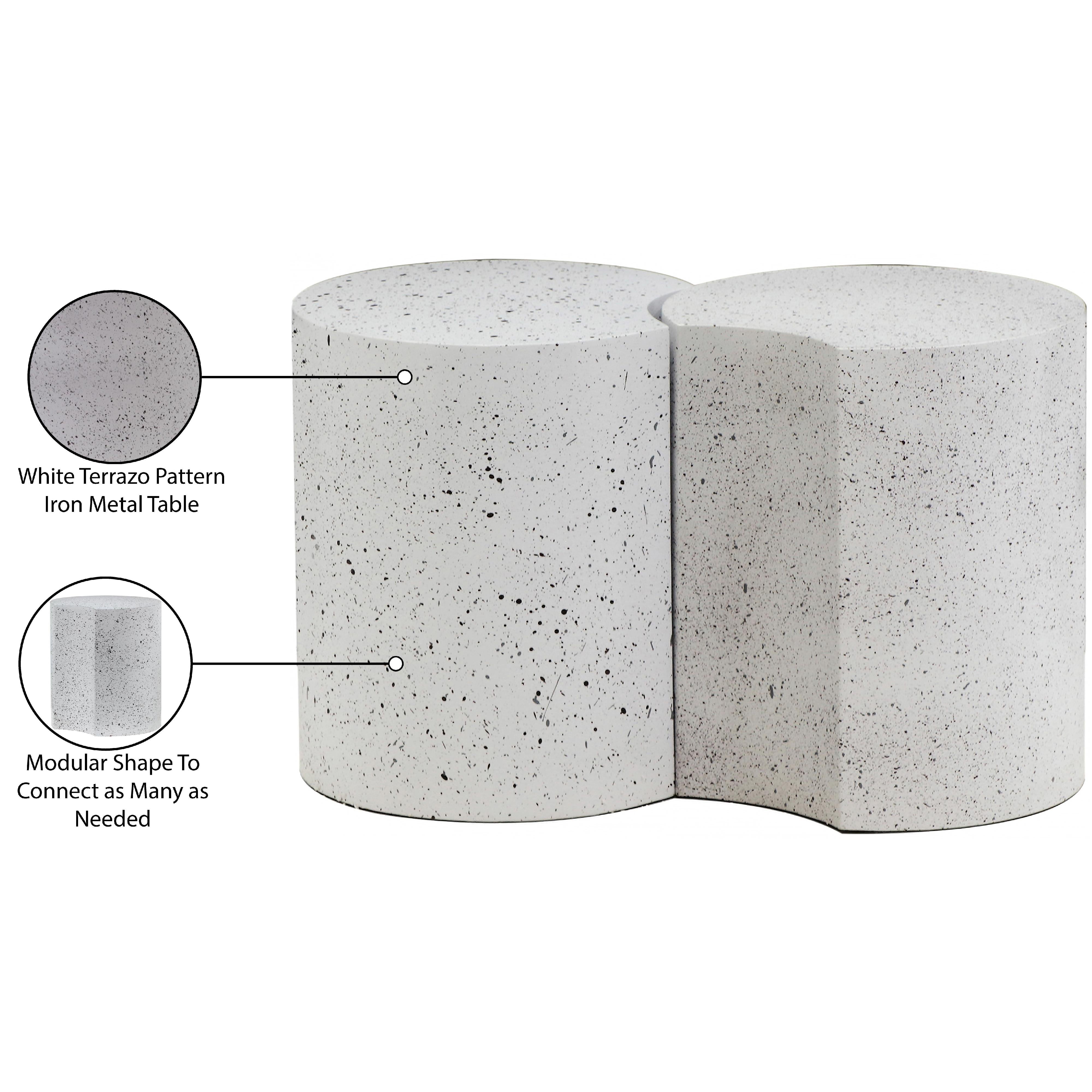 Meridian Dimple White End Table