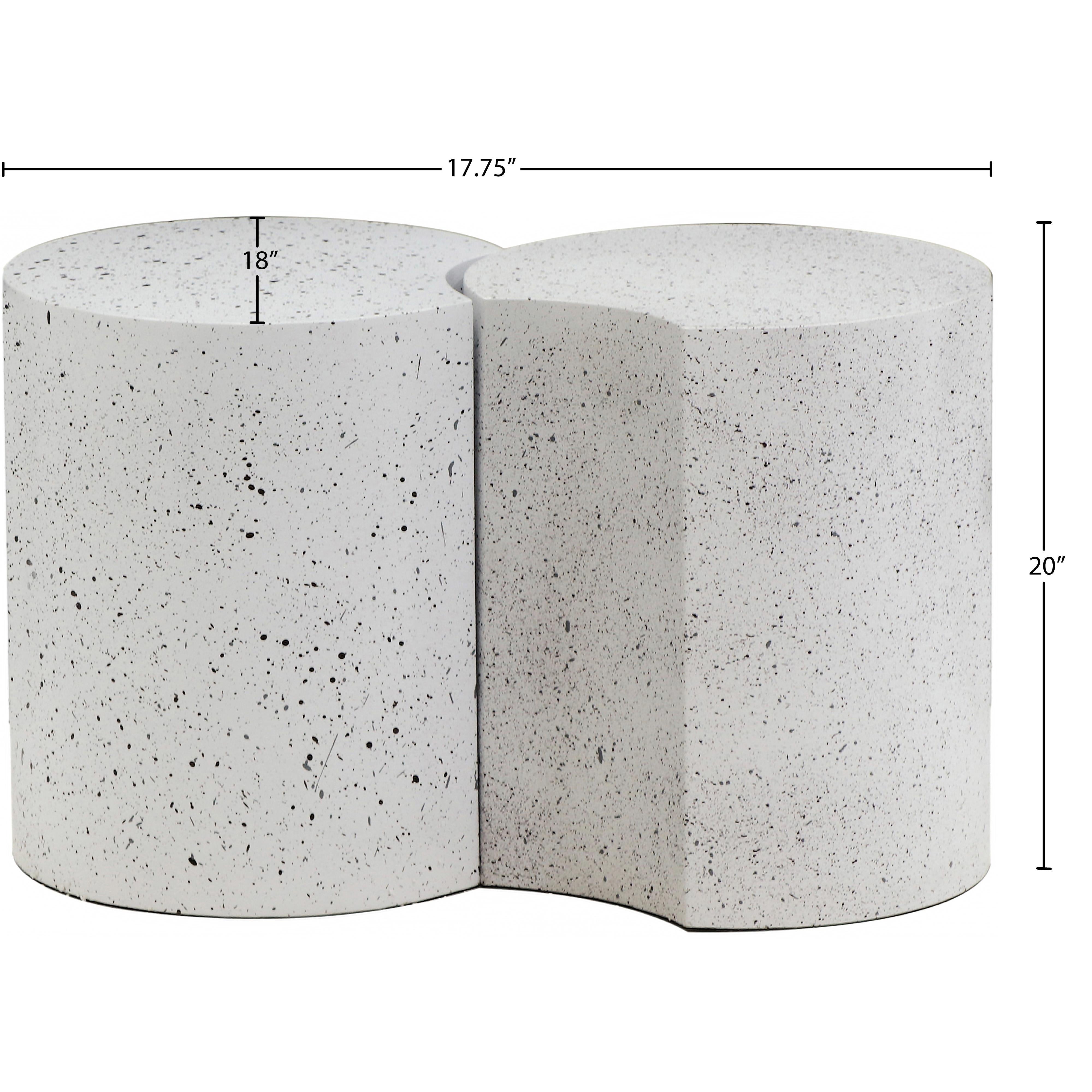 Meridian Dimple White End Table