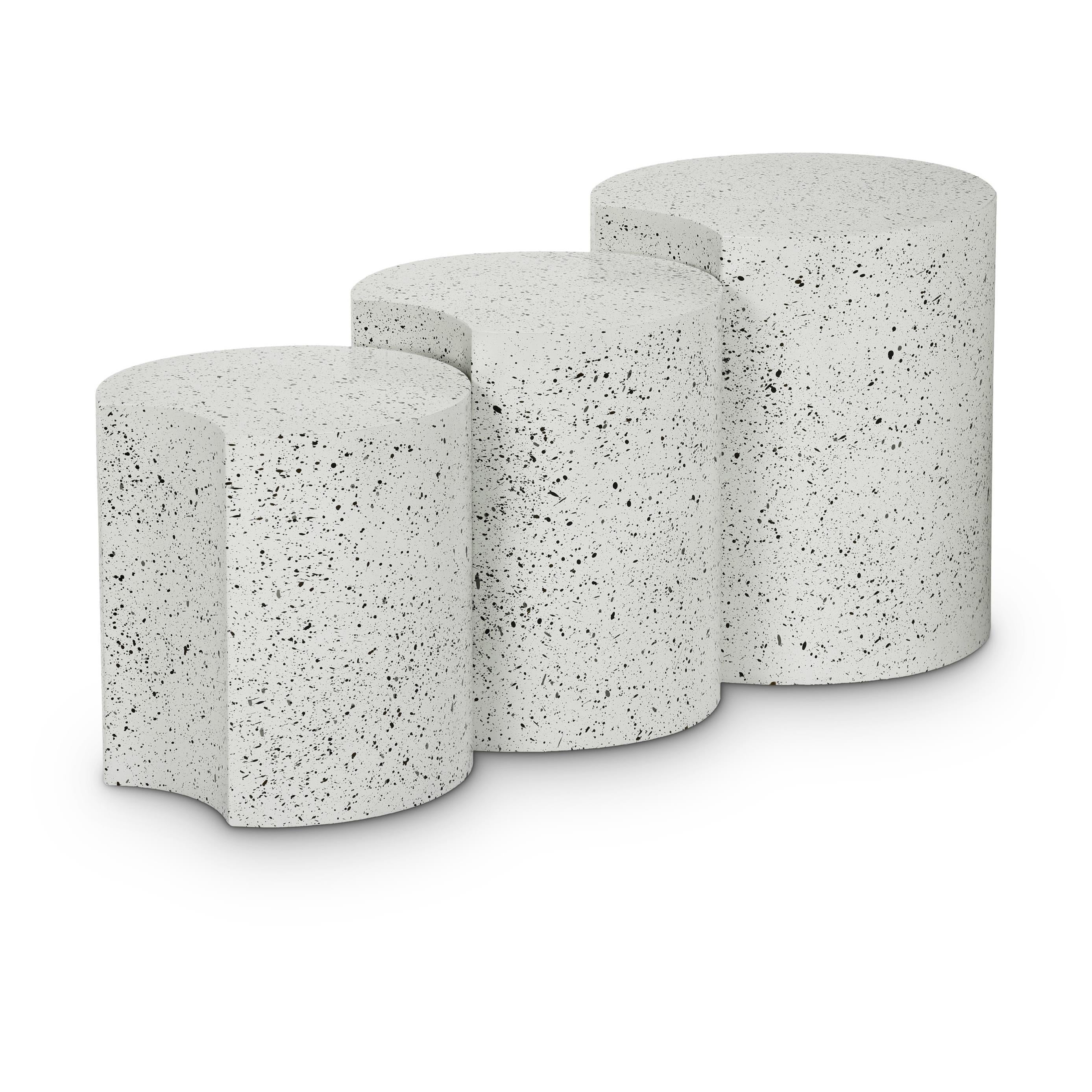 Meridian Dimple White End Table