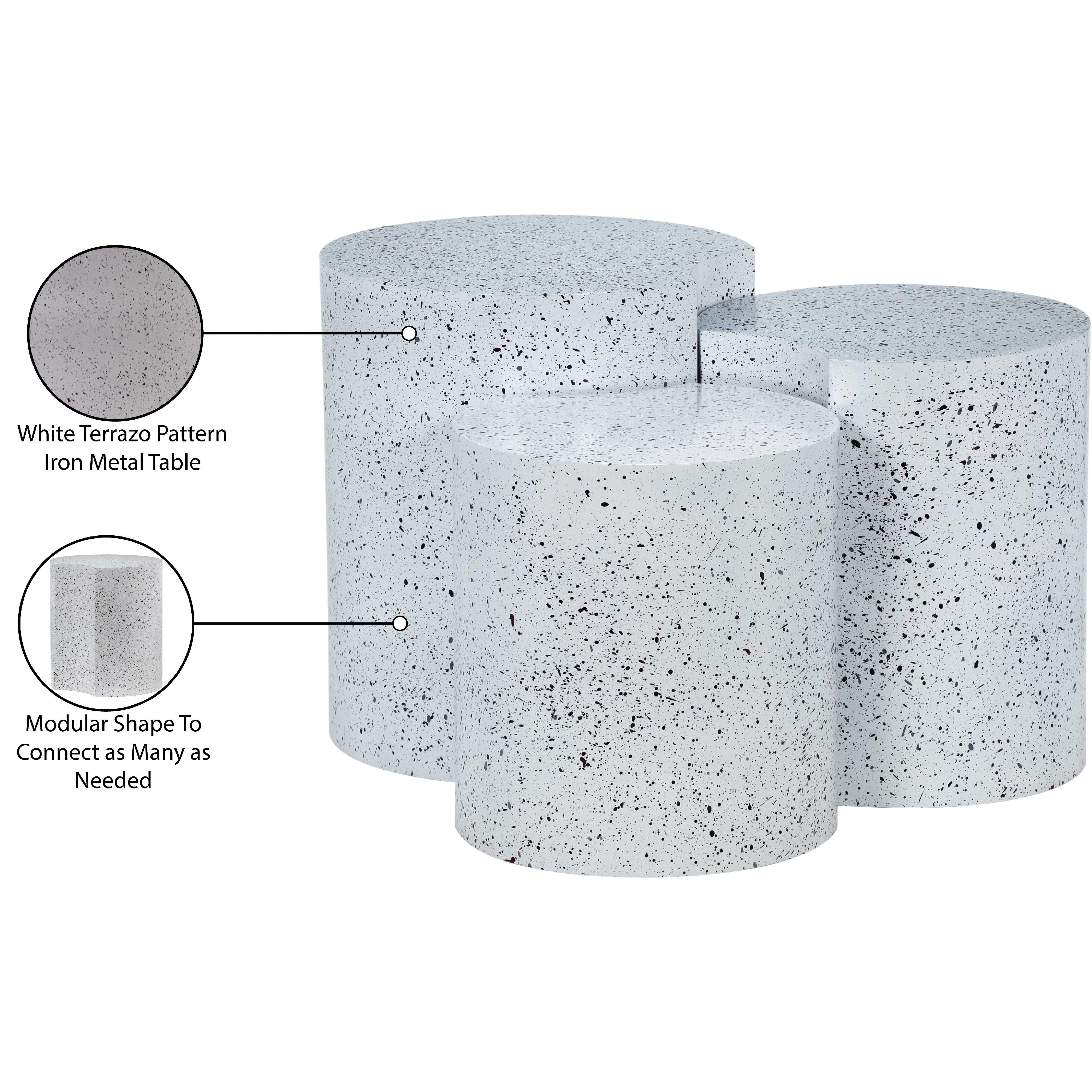 Meridian Dimple White End Table