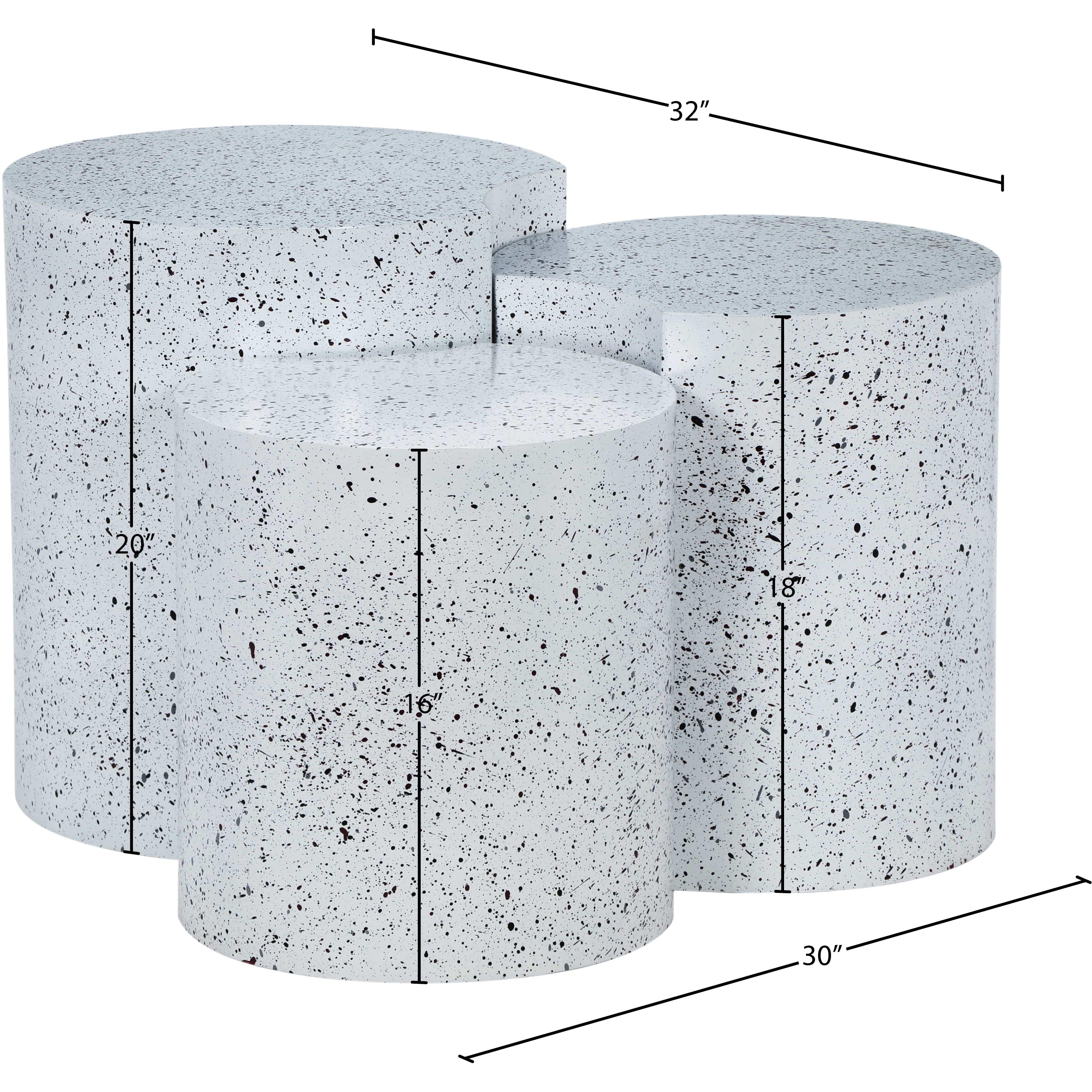 Meridian Dimple White End Table