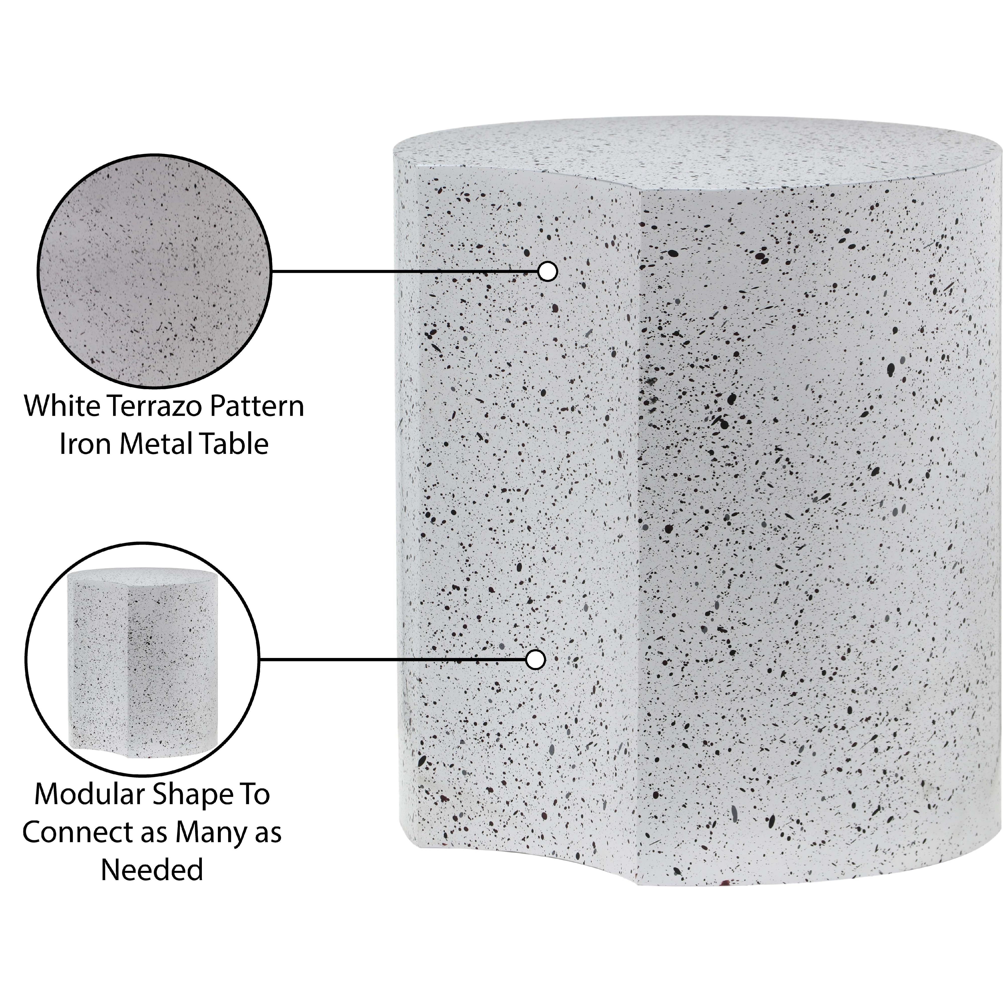 Meridian Dimple White End Table
