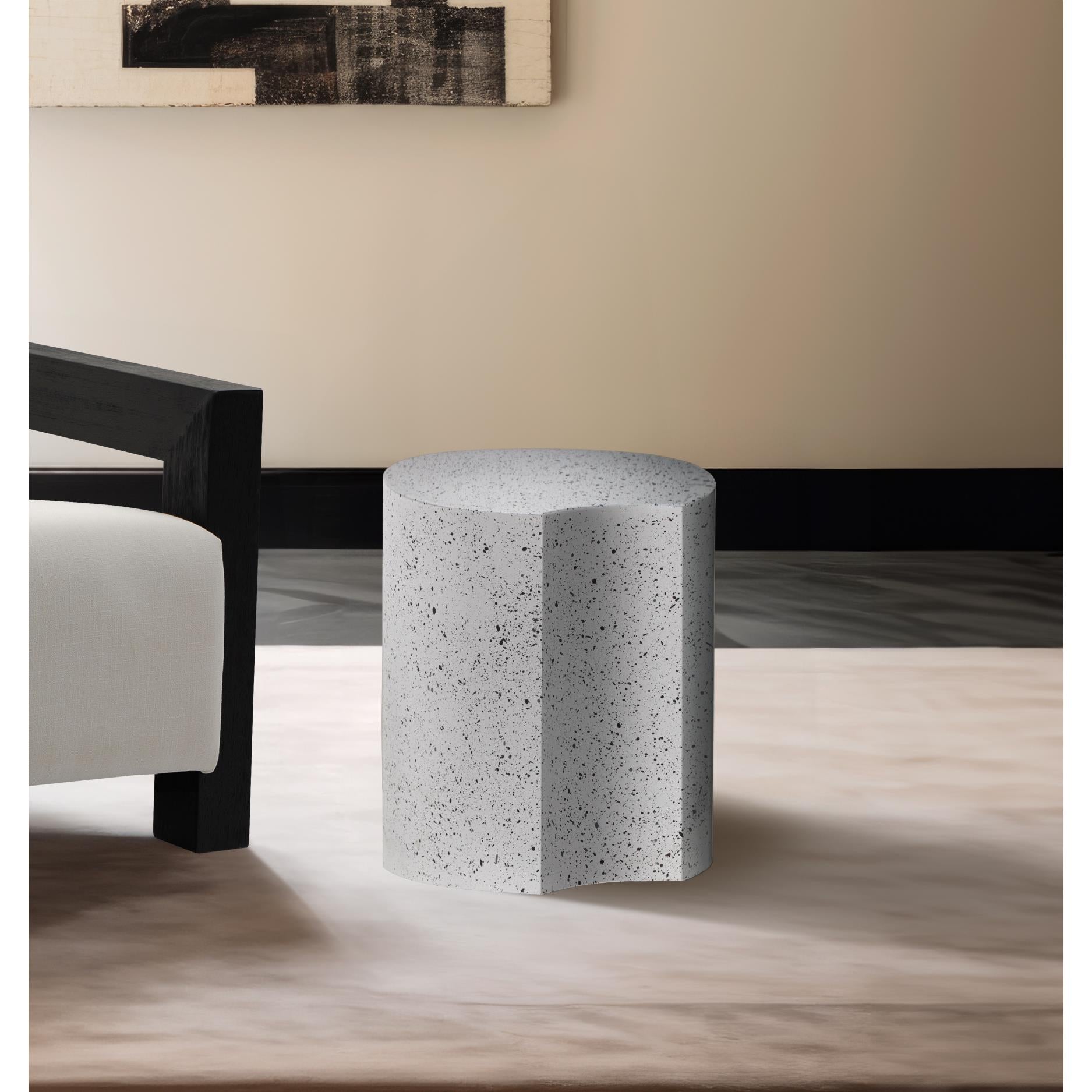 Meridian Dimple White End Table