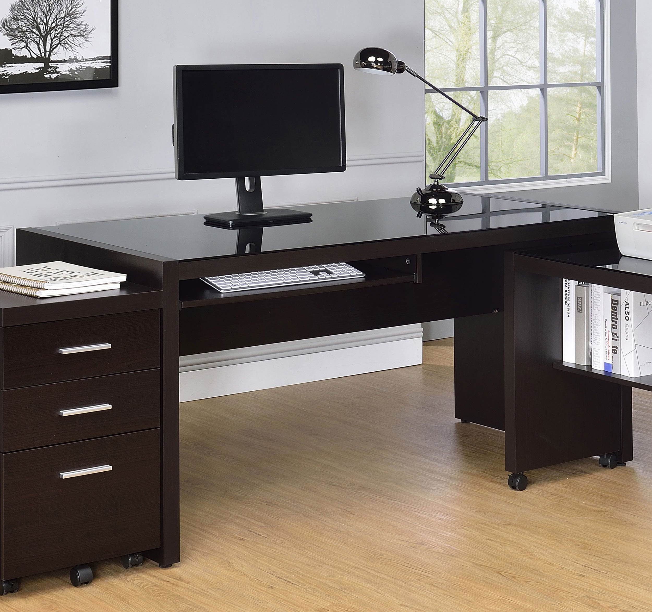 Skeena 35-inch Home Office Mobile Return Desk Cappuccino