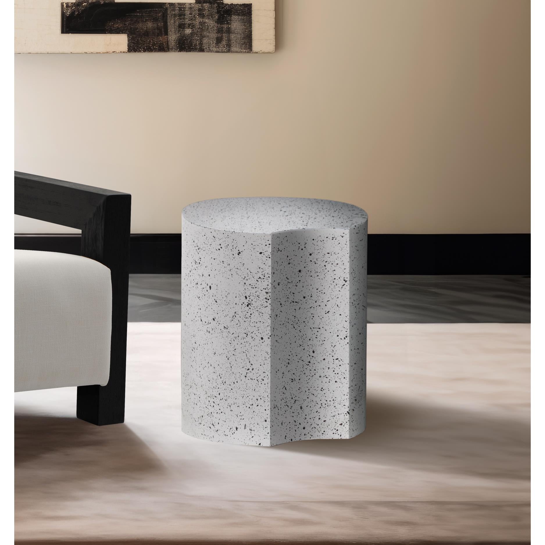 Meridian Dimple White End Table