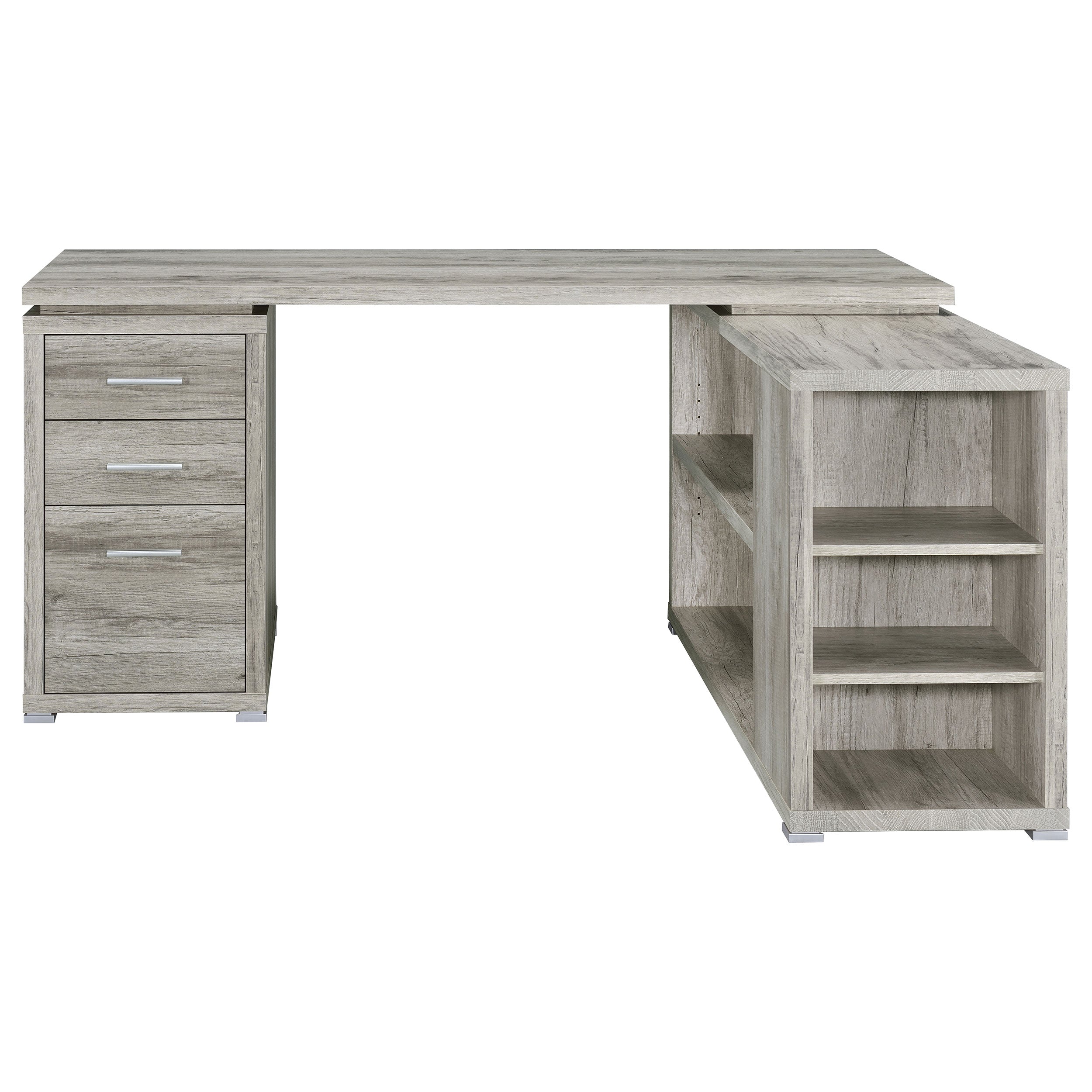 Yvette 60-inch 3-drawer L-Shape Computer Desk Cappuccino