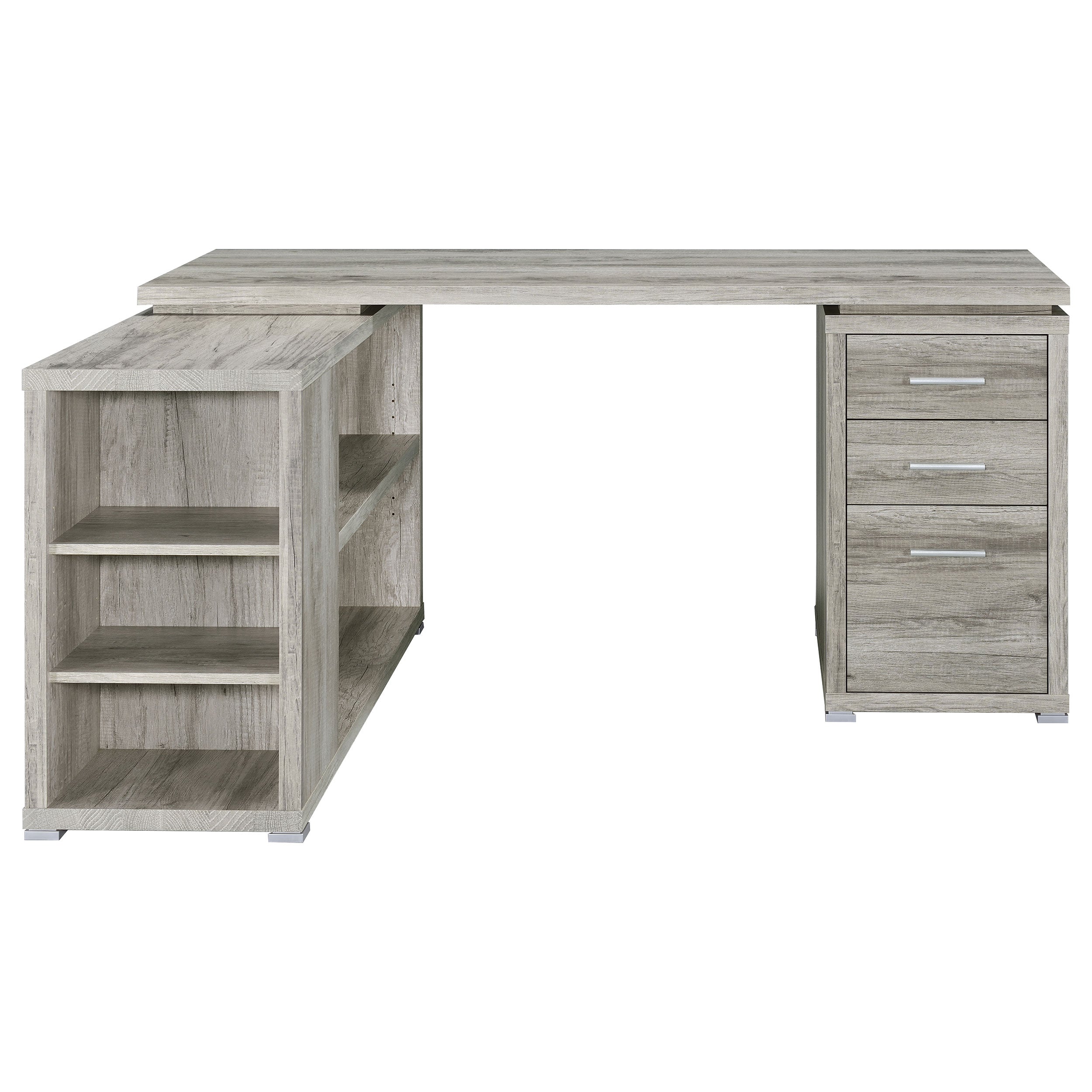 Yvette 60-inch 3-drawer L-Shape Computer Desk Cappuccino