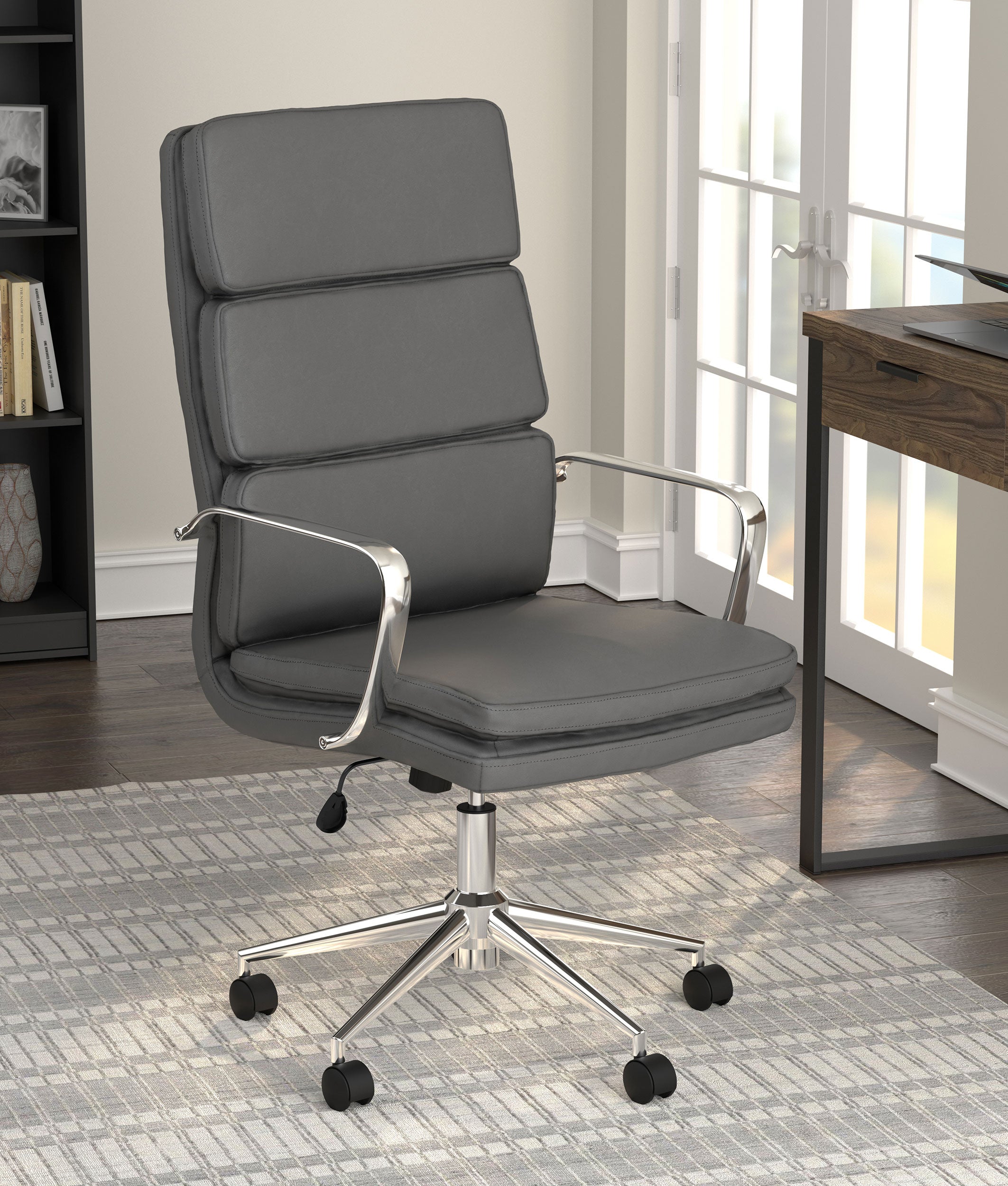 Ximena Upholstered Adjustable High Back Office Chair Black