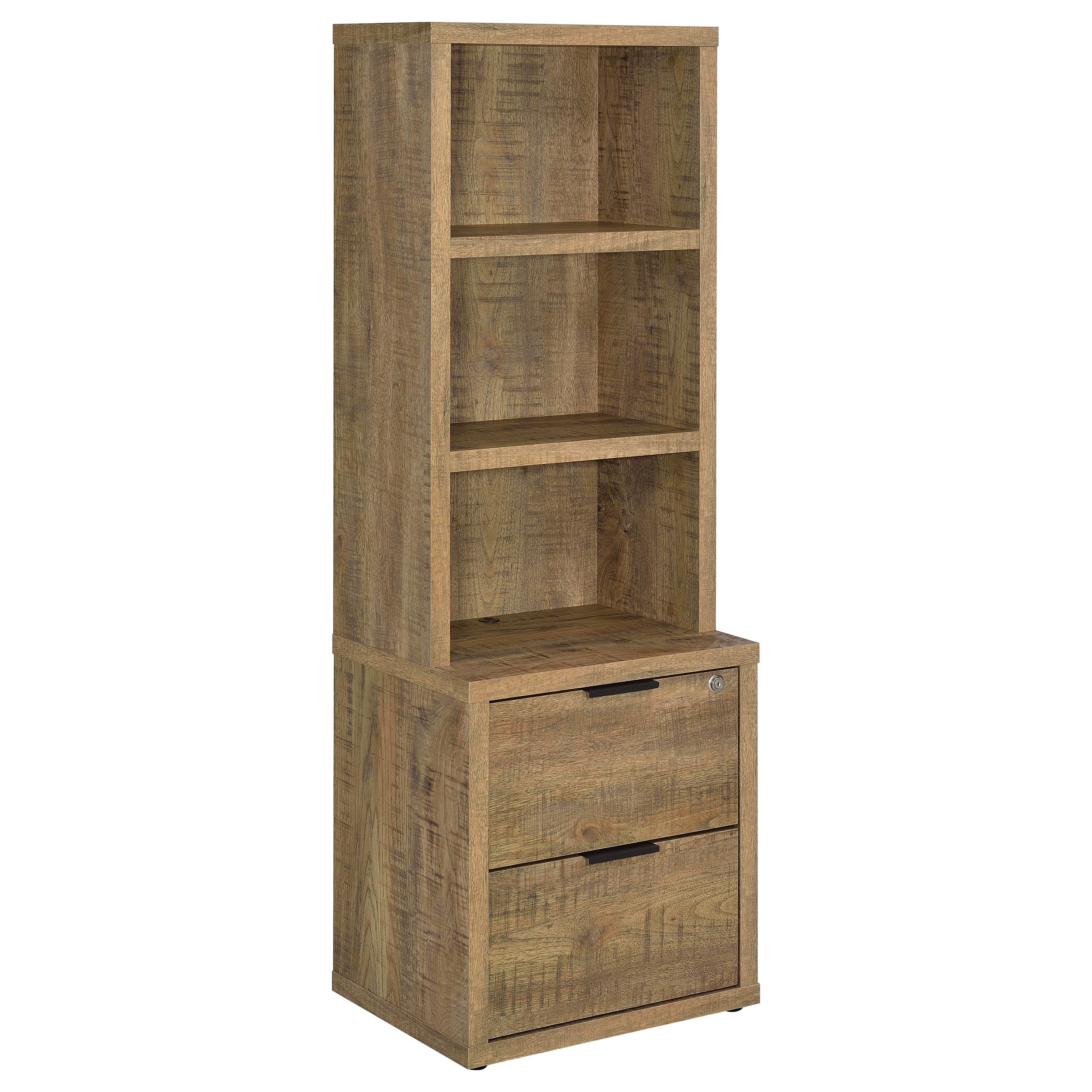 Westpark 3-shelf Bookcase USB and Lockable Drawer Black