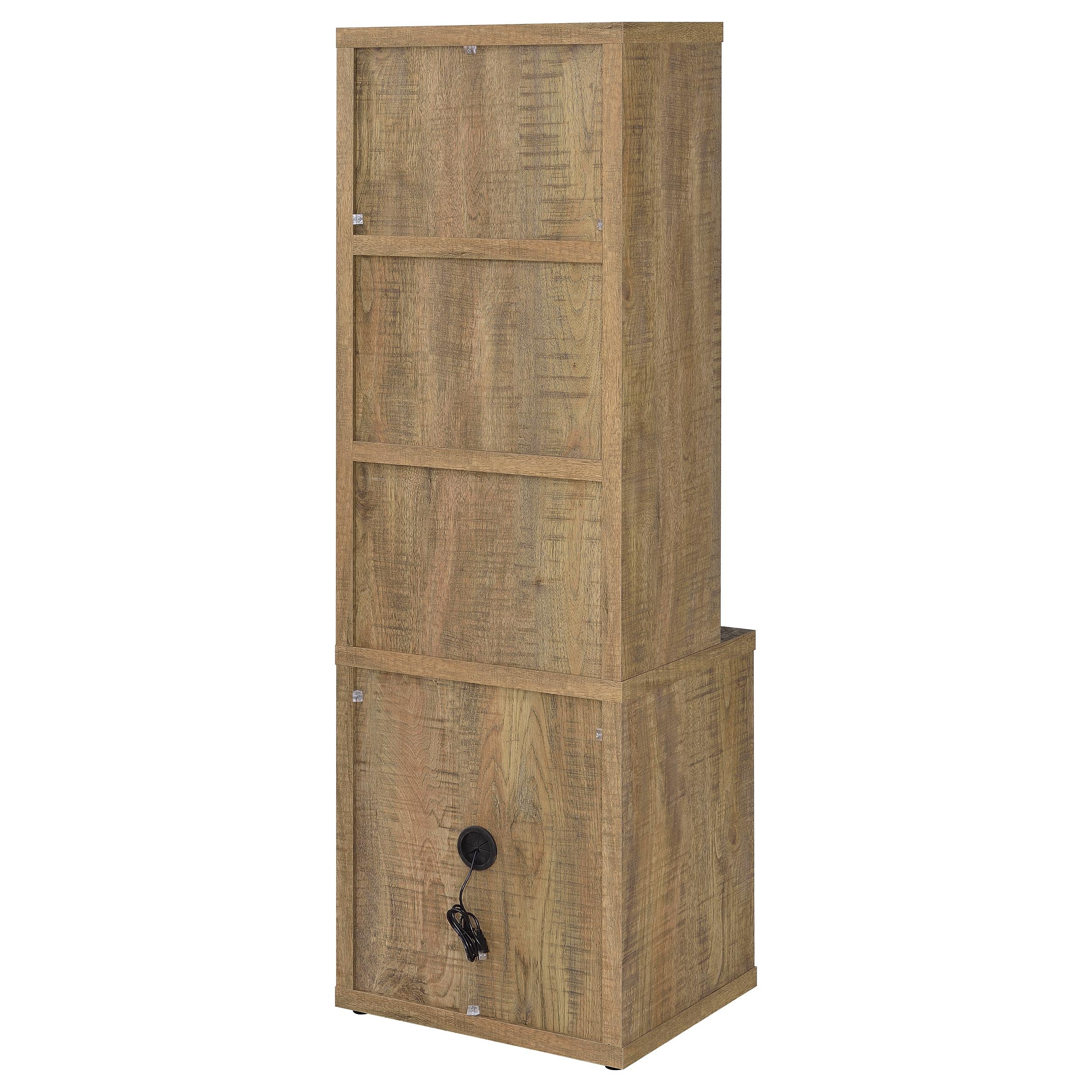 Westpark 3-shelf Bookcase USB and Lockable Drawer Black