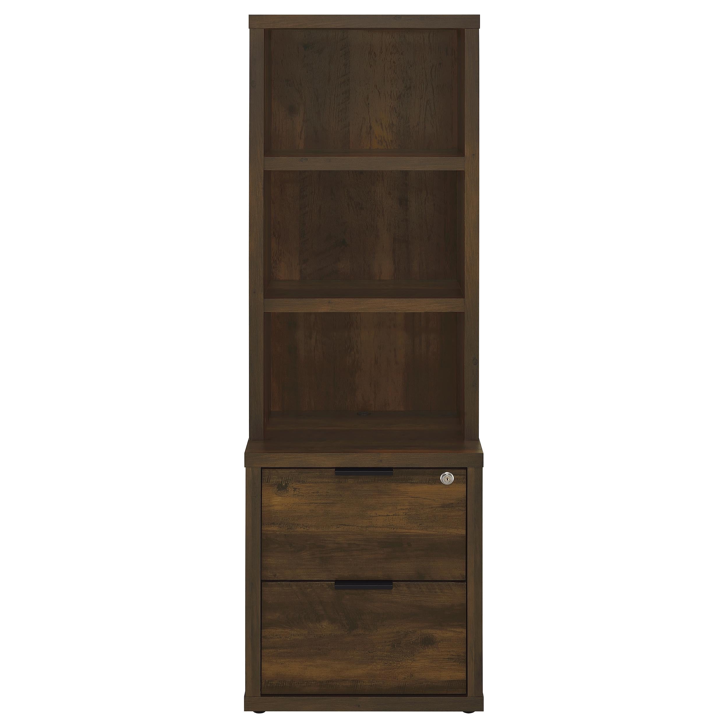 Westpark 3-shelf Bookcase USB and Lockable Drawer Black