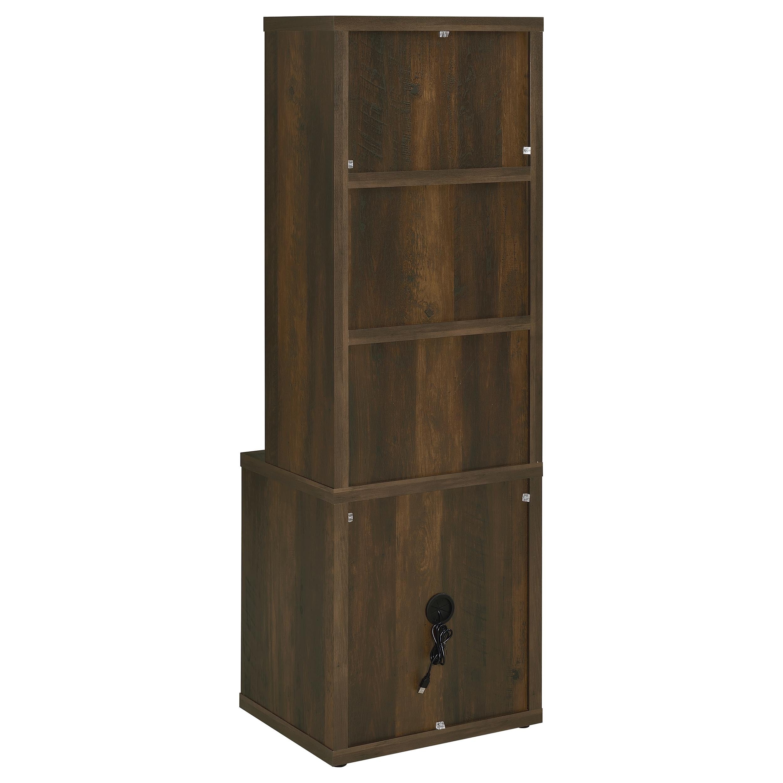 Westpark 3-shelf Bookcase USB and Lockable Drawer Black
