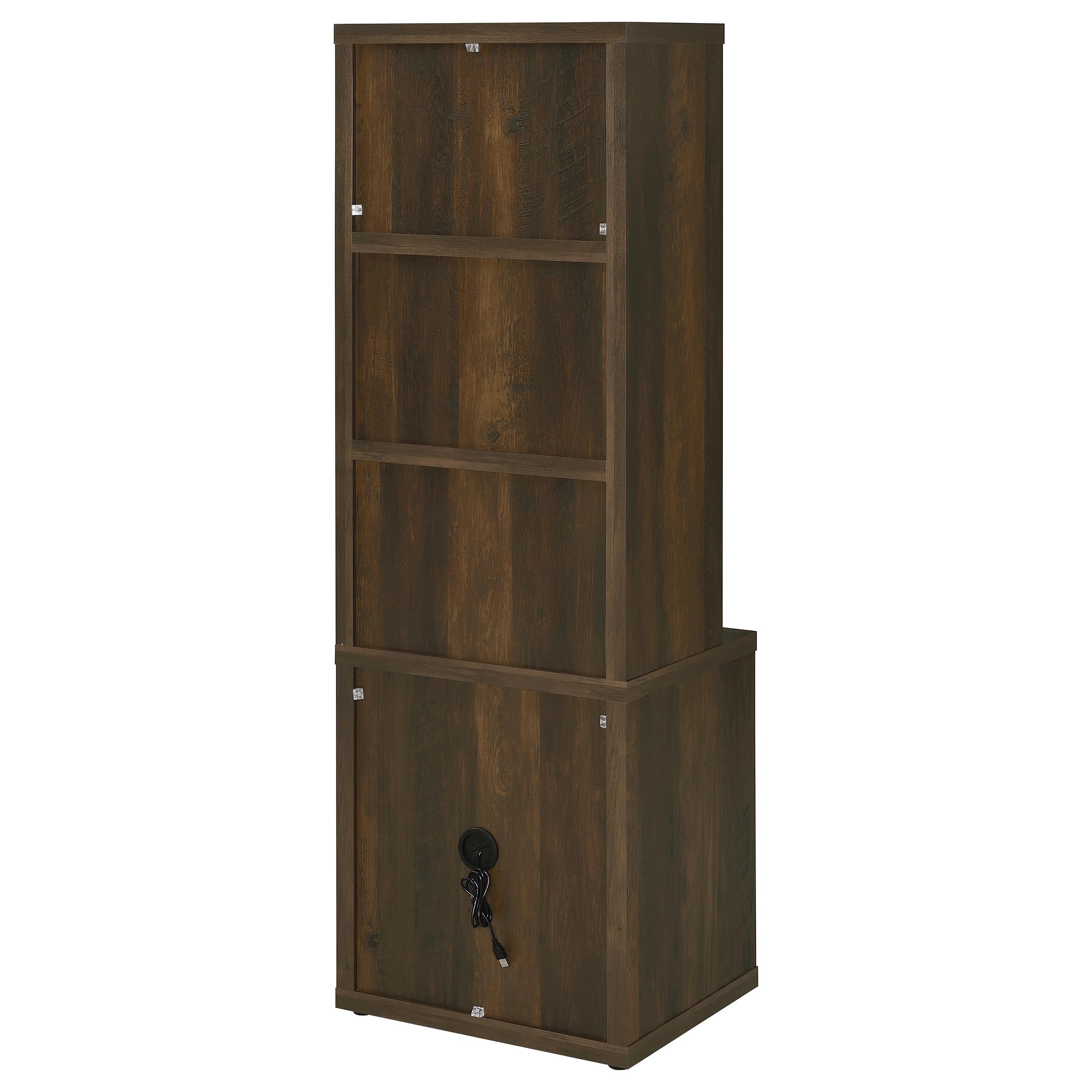Westpark 3-shelf Bookcase USB and Lockable Drawer Black
