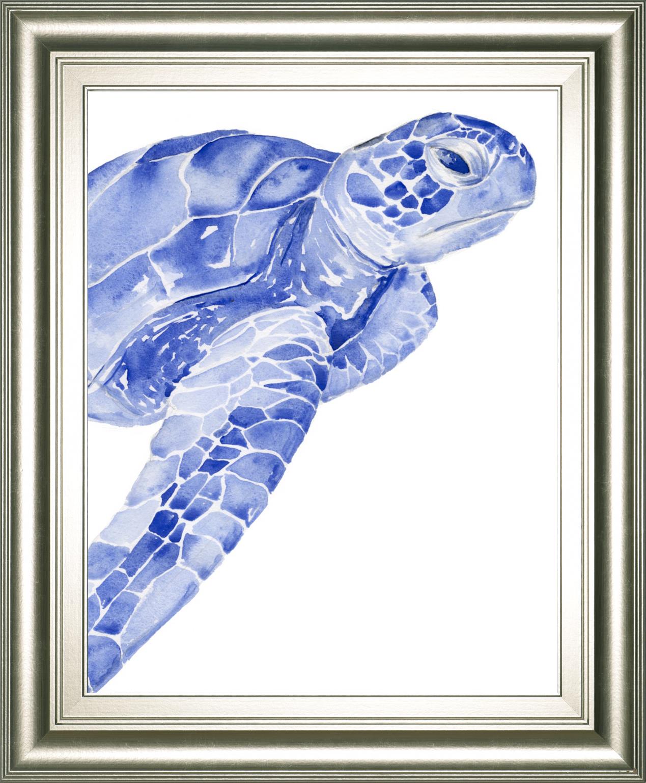 Ultramarine Sea Turtle Ii By Jennifer Paxton Parker 22X26 Framed Print