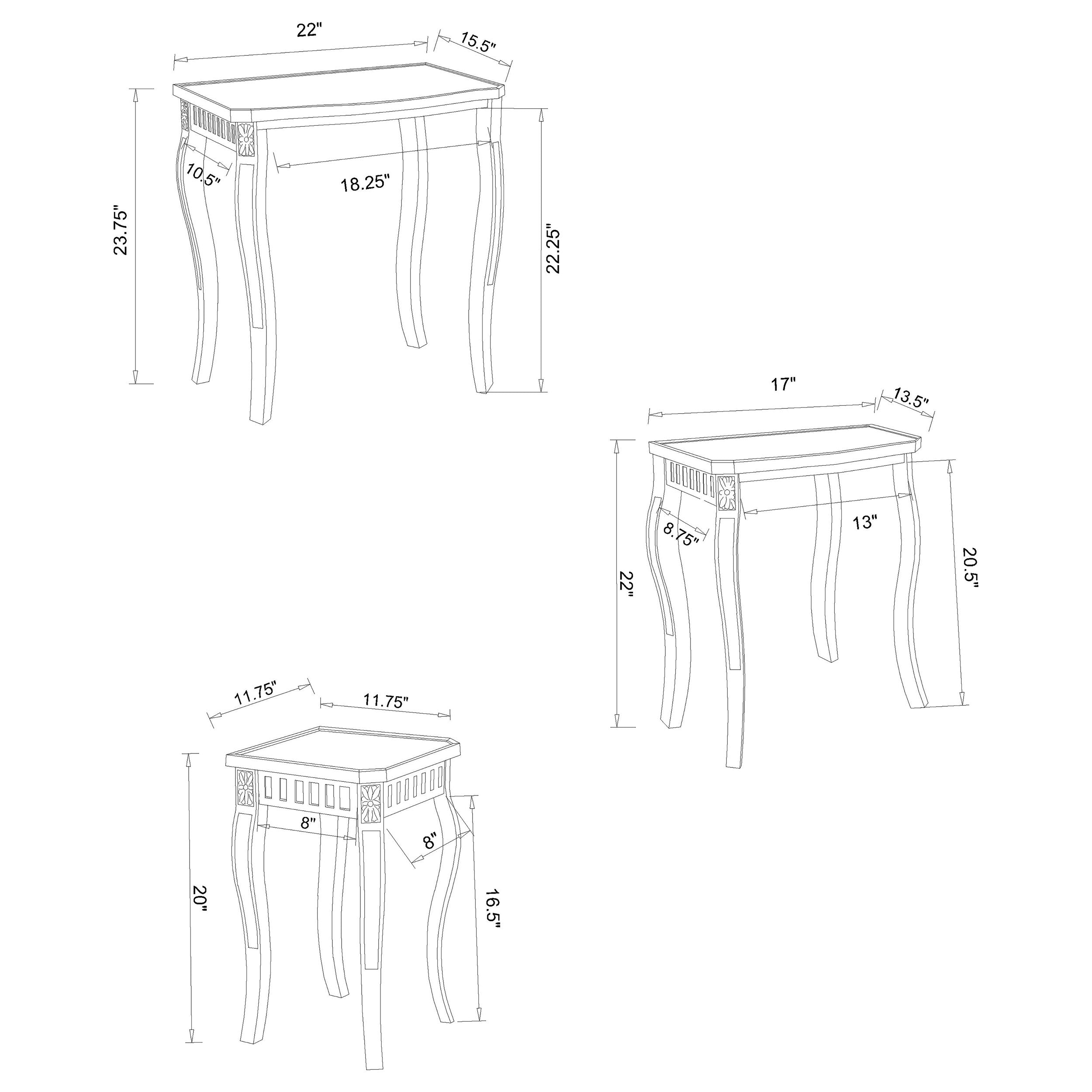 Daphne  Rectangular Wood Nesting Table Set Warm Brown