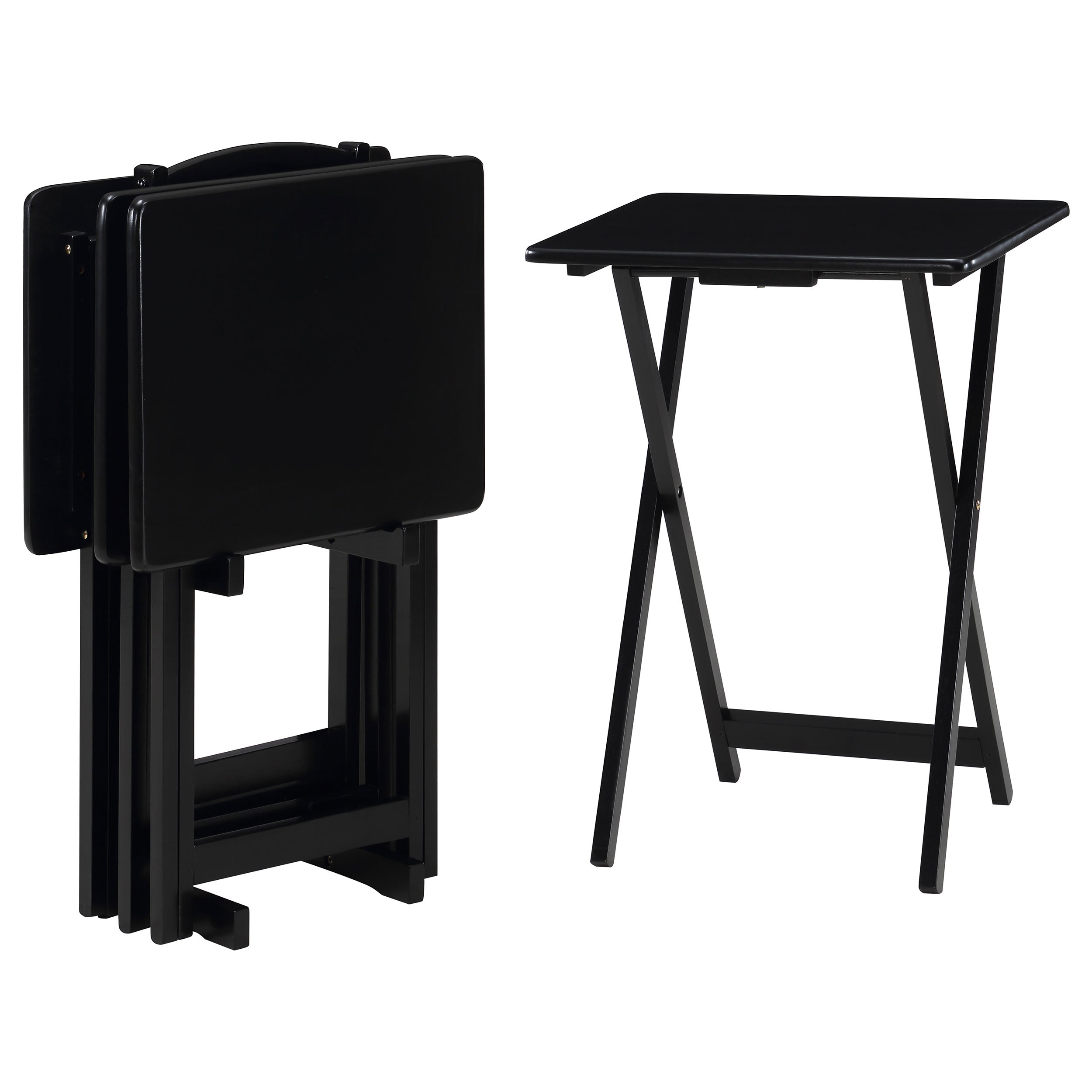 Donna  TV Tray Table Set with Stand Black