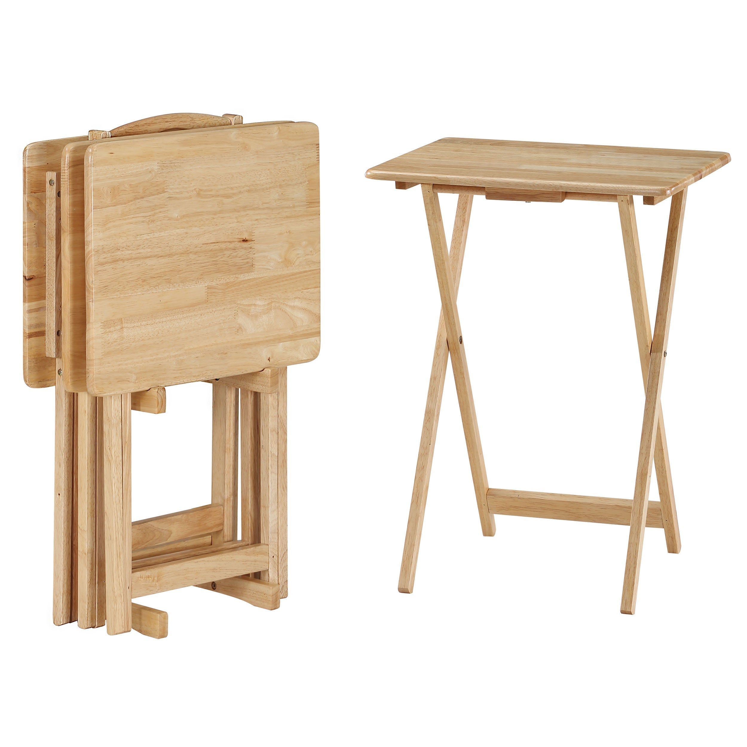 Donna  TV Tray Table Set with Stand Black