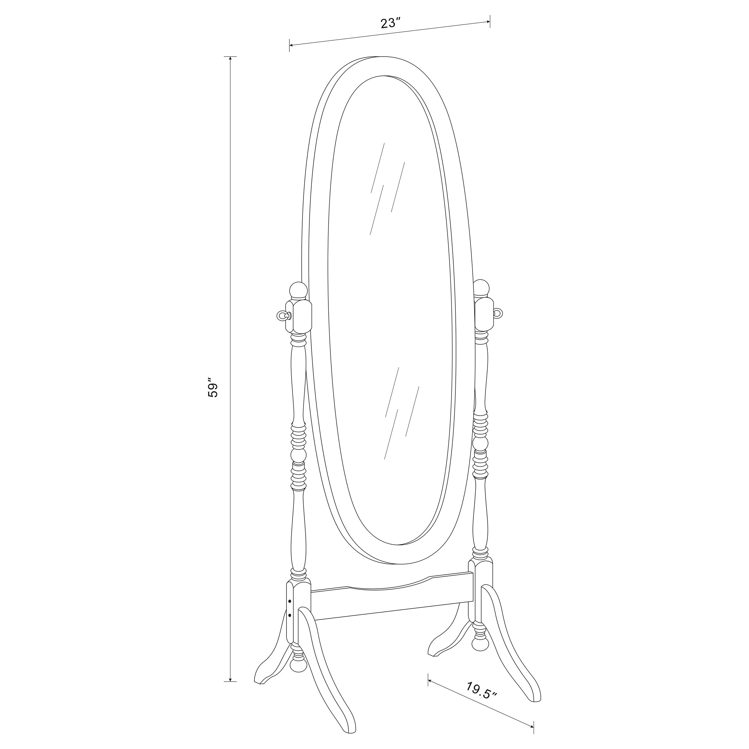 Foyet Wood Adjustable  Length Cheval Mirror Black
