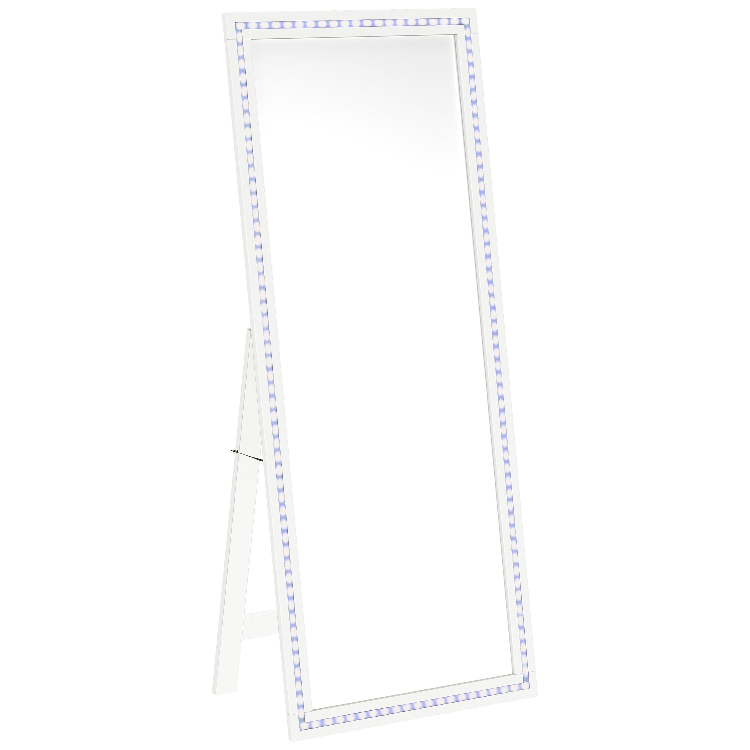 Windrose 28 x 67 Inch Tempered LED Standing Mirror Black