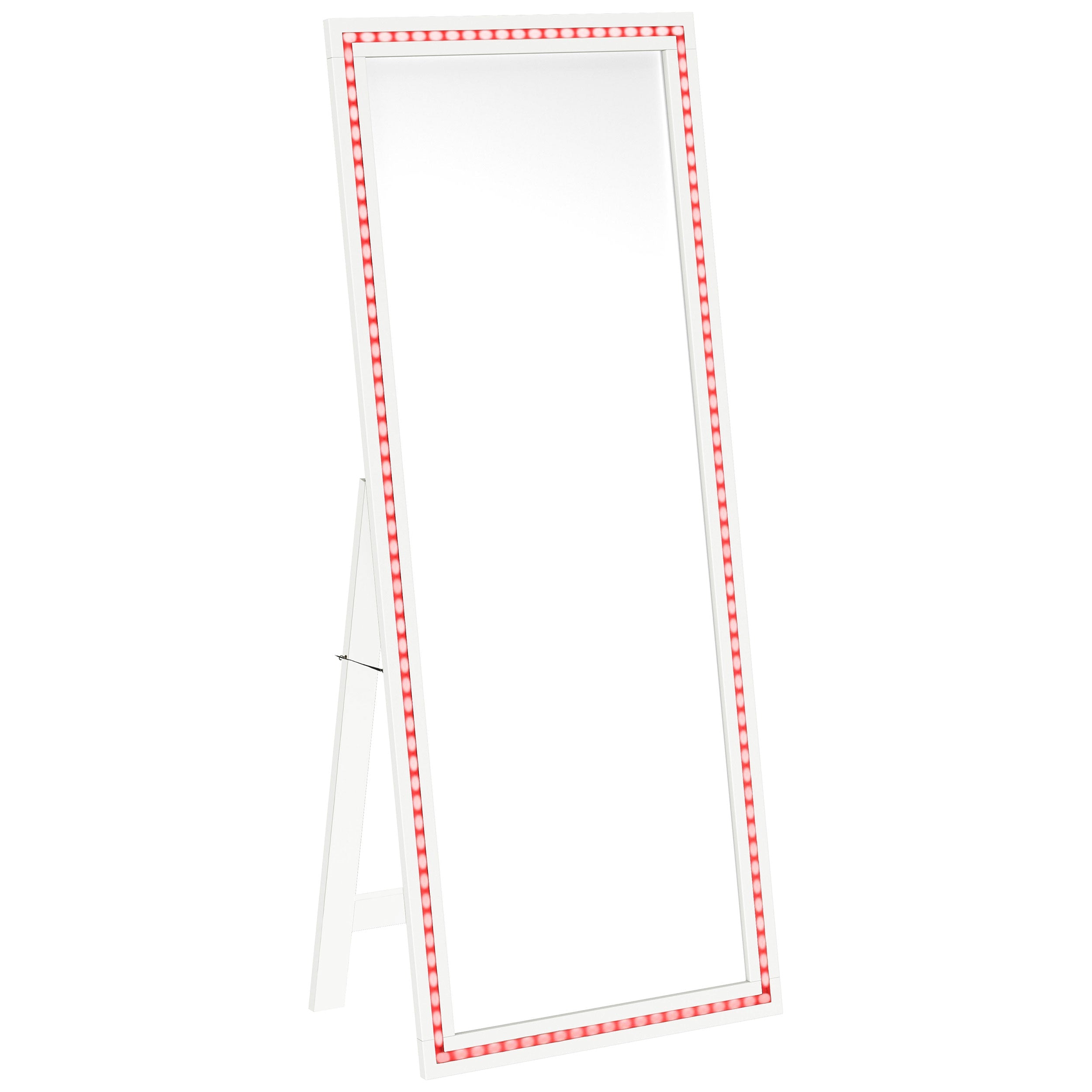 Windrose 28 x 67 Inch Tempered LED Standing Mirror Black