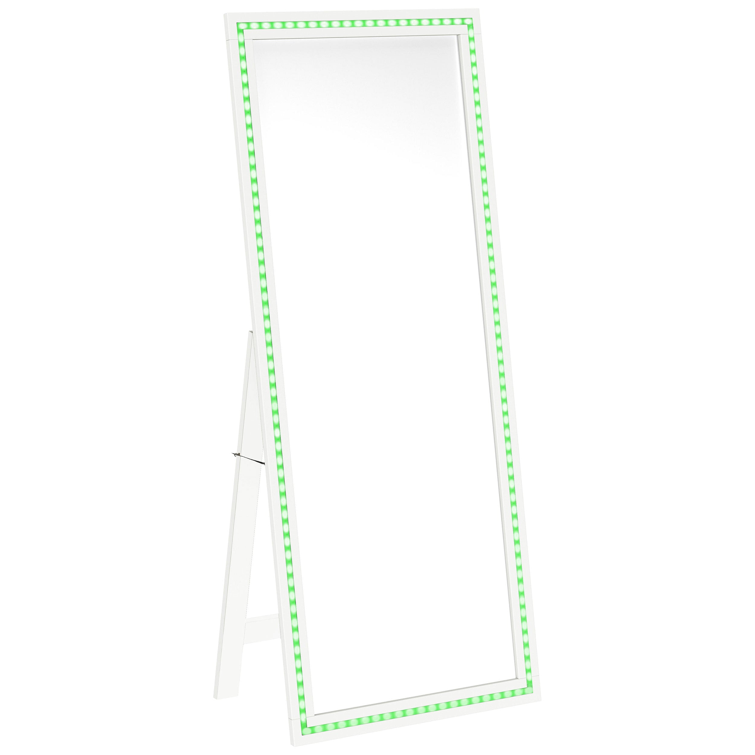 Windrose 28 x 67 Inch Tempered LED Standing Mirror Black