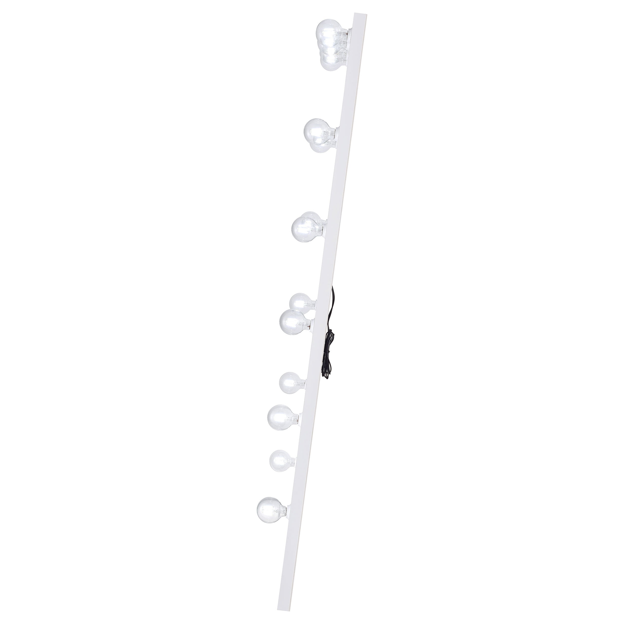 Zayan 32 x 71 Inch Floor Mirror LED Lighting Black Gloss