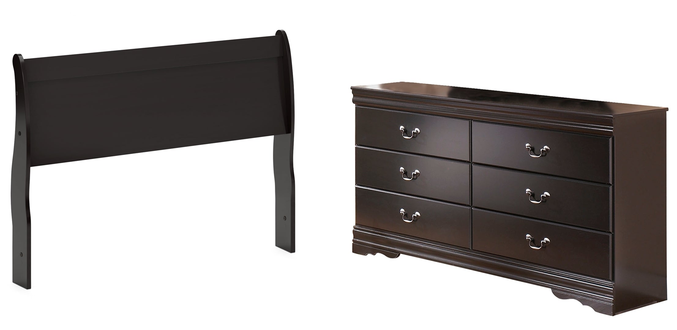 Huey Vineyard Black Sleigh Bedroom Set