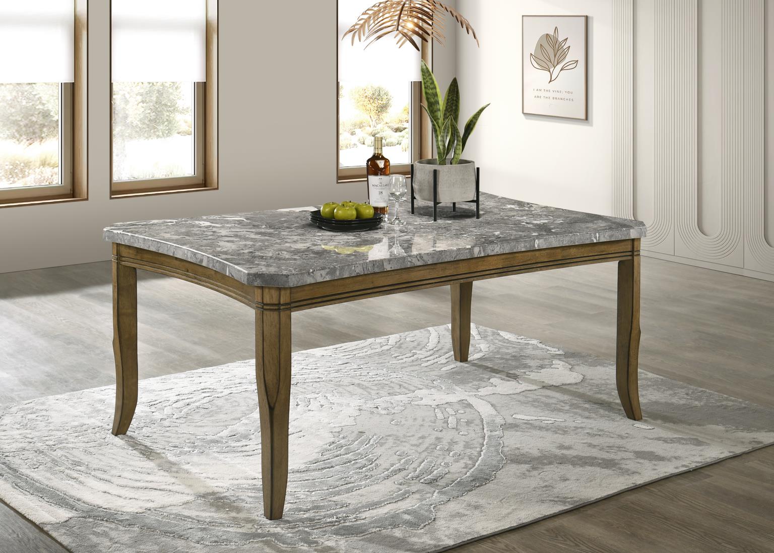 Barzini Dining Table & 4 Side Chairs