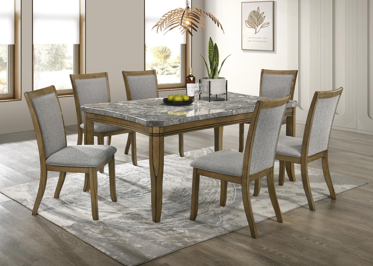 Barzini Dining Table & 4 Side Chairs