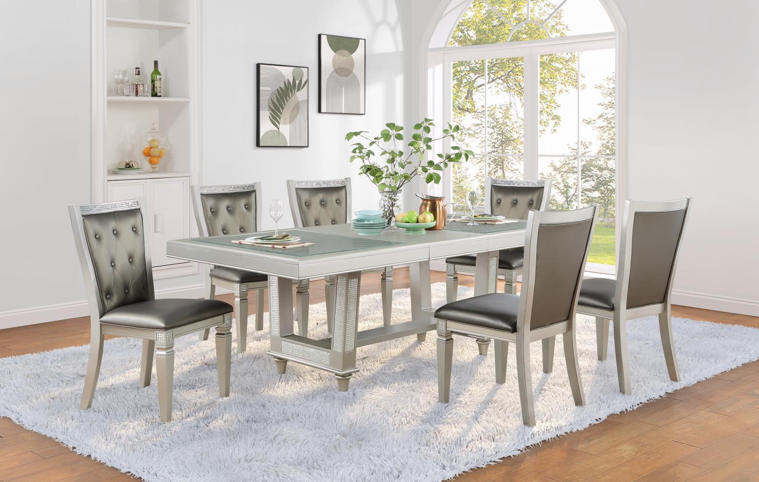 Catherine Silver Shimmer Dinette Collection