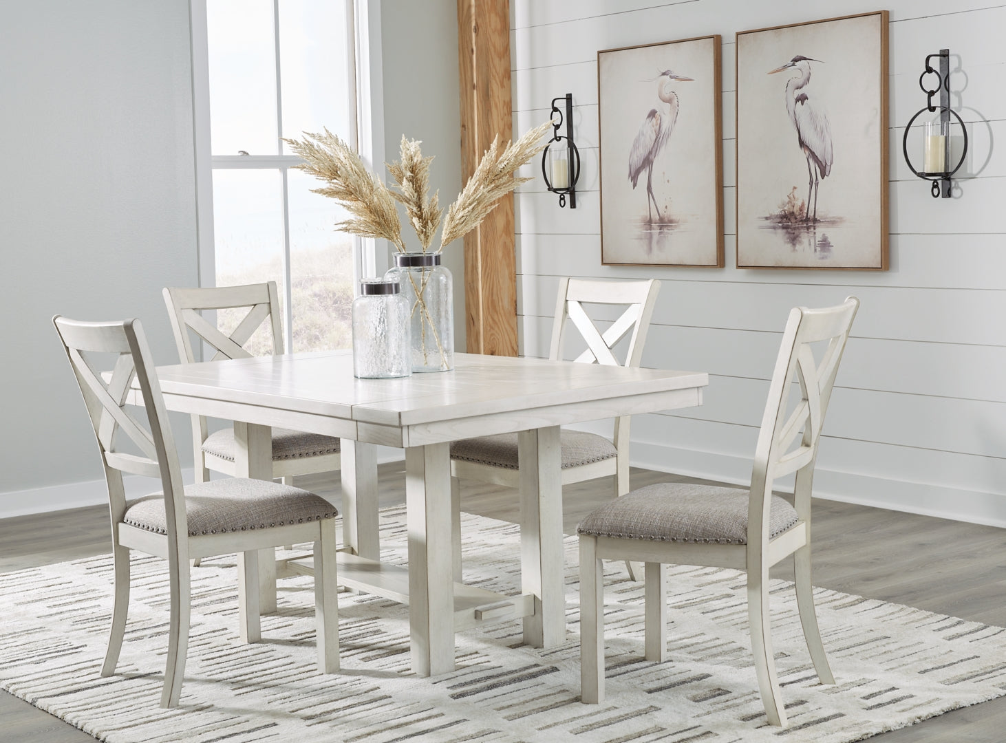 Robbinsdale Counter Height Dining Table and 6 Barstools and Bench with Storage