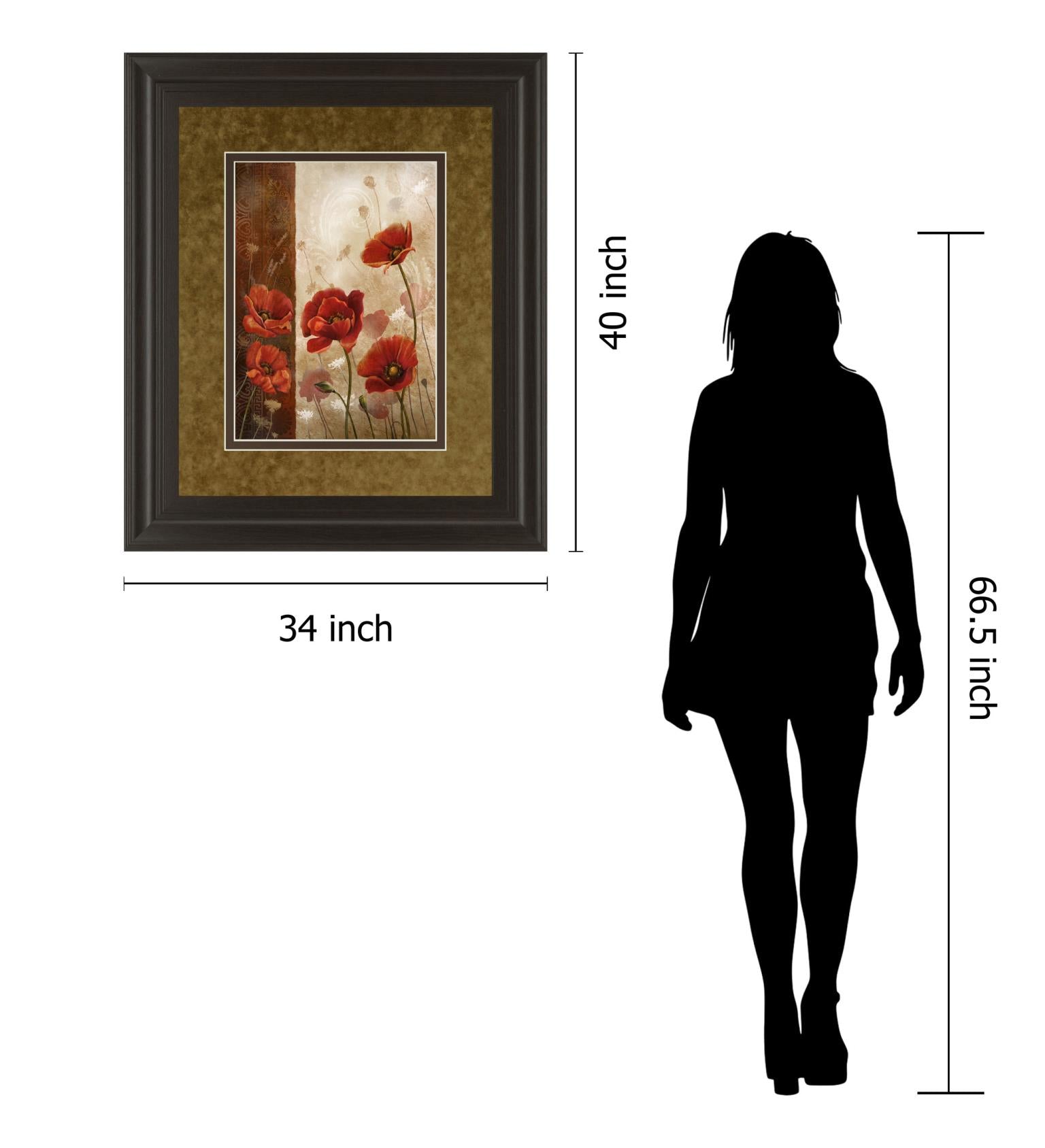 Wild Poppies I By Conrad Knutsen 34X40 Framed Print